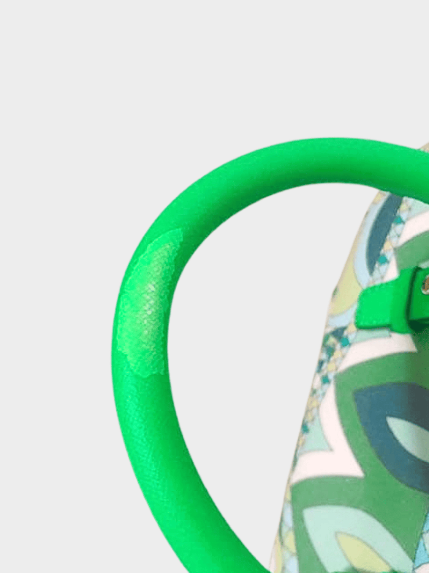 Emilio Pucci 2000s Green Graphic Print Top Mini Boston Bag