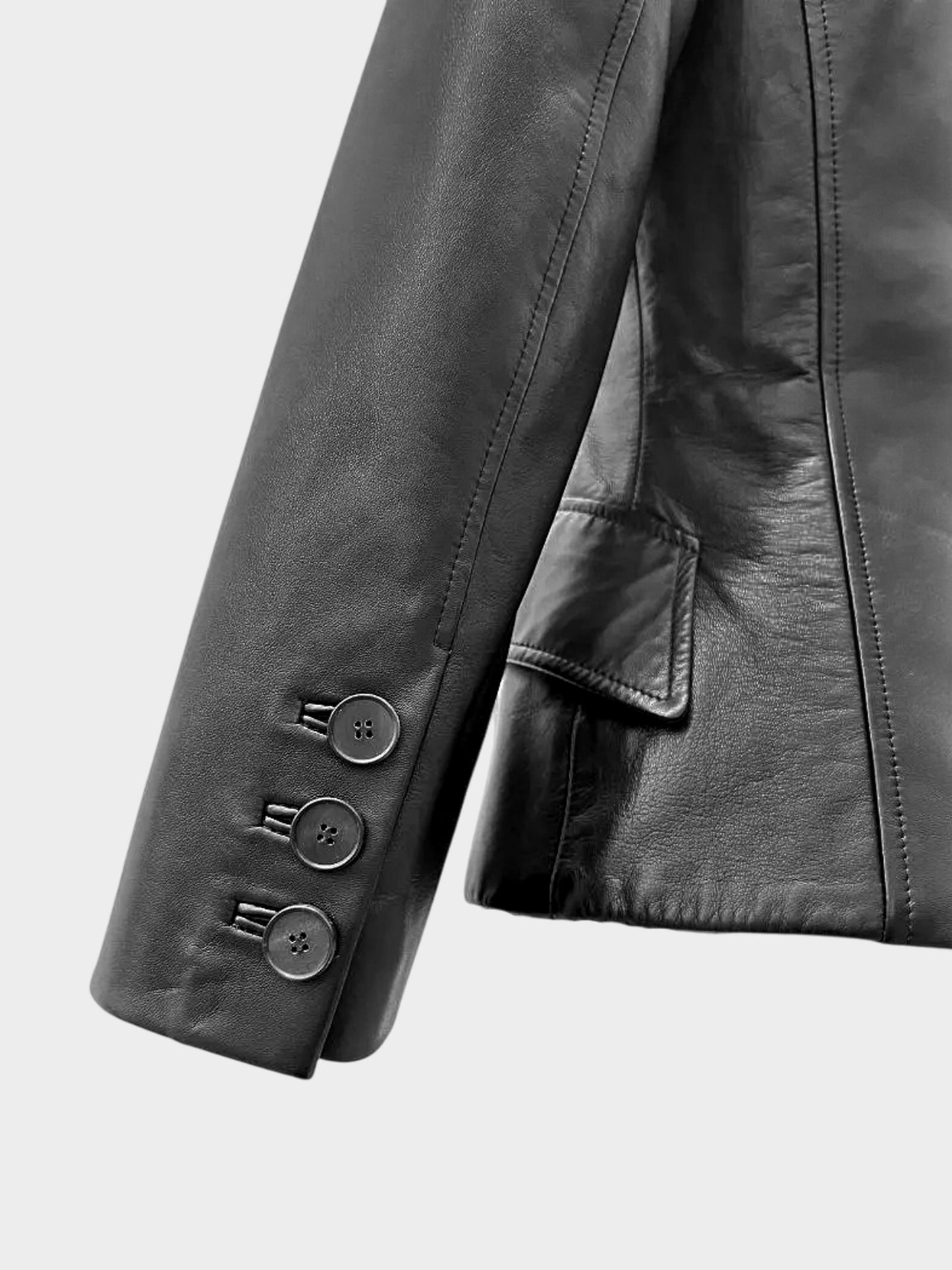 Christian Dior 2010s Black Lambskin Leather Blazer