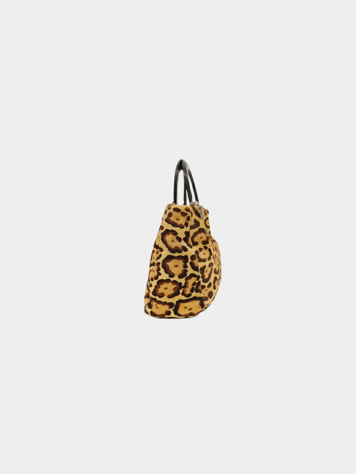Fendi 2000s Brown Black Leopard Haircalf Handbag