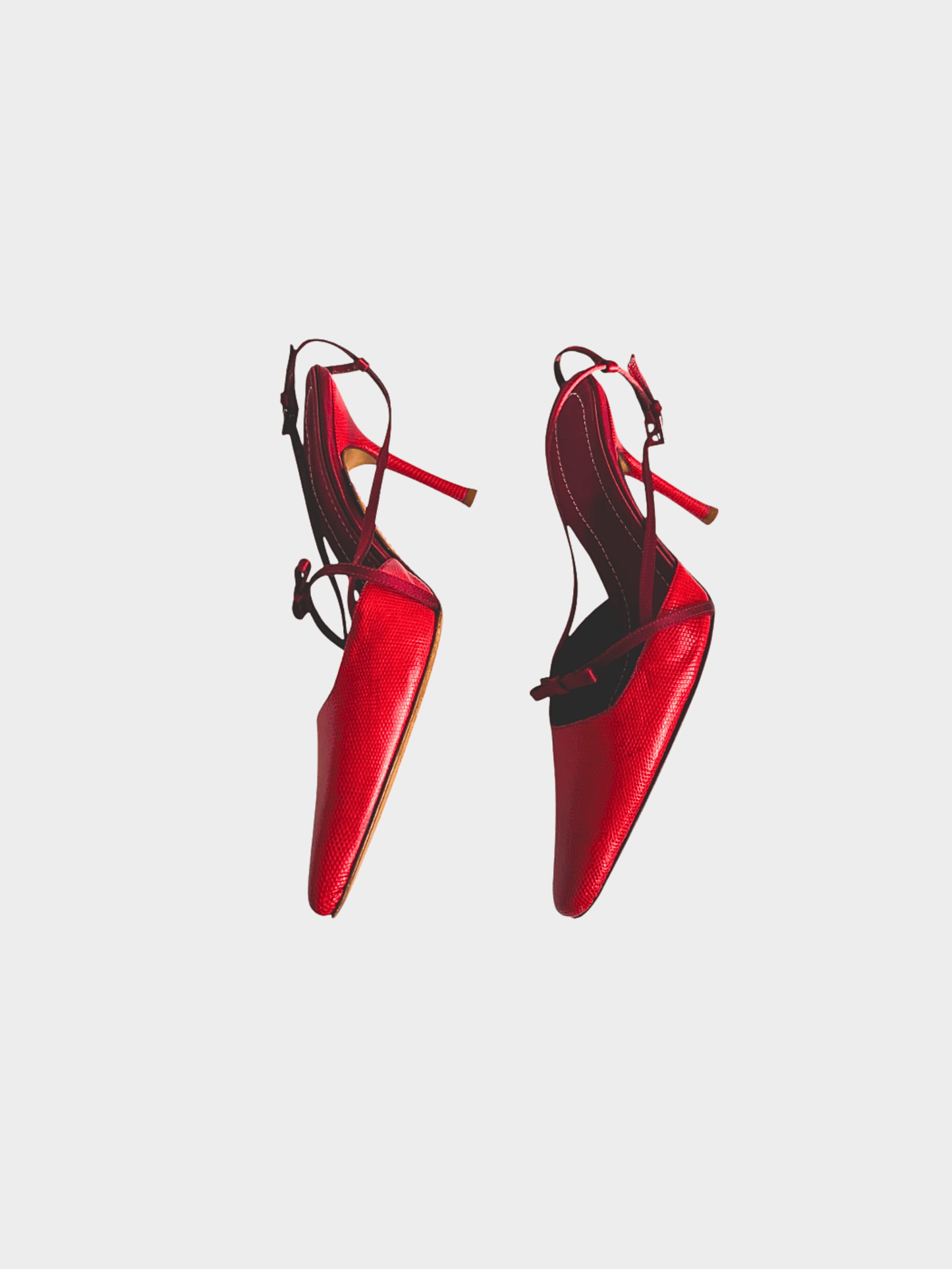 Valentino 2000s Red Bow Tie Slingback Heels