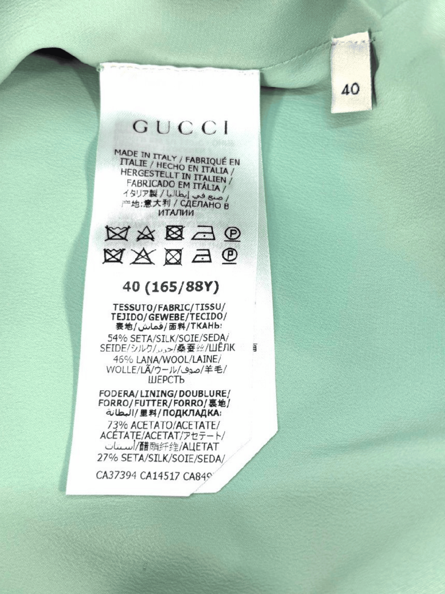 Gucci 2020 Mint Green Sweetheart Short Dress