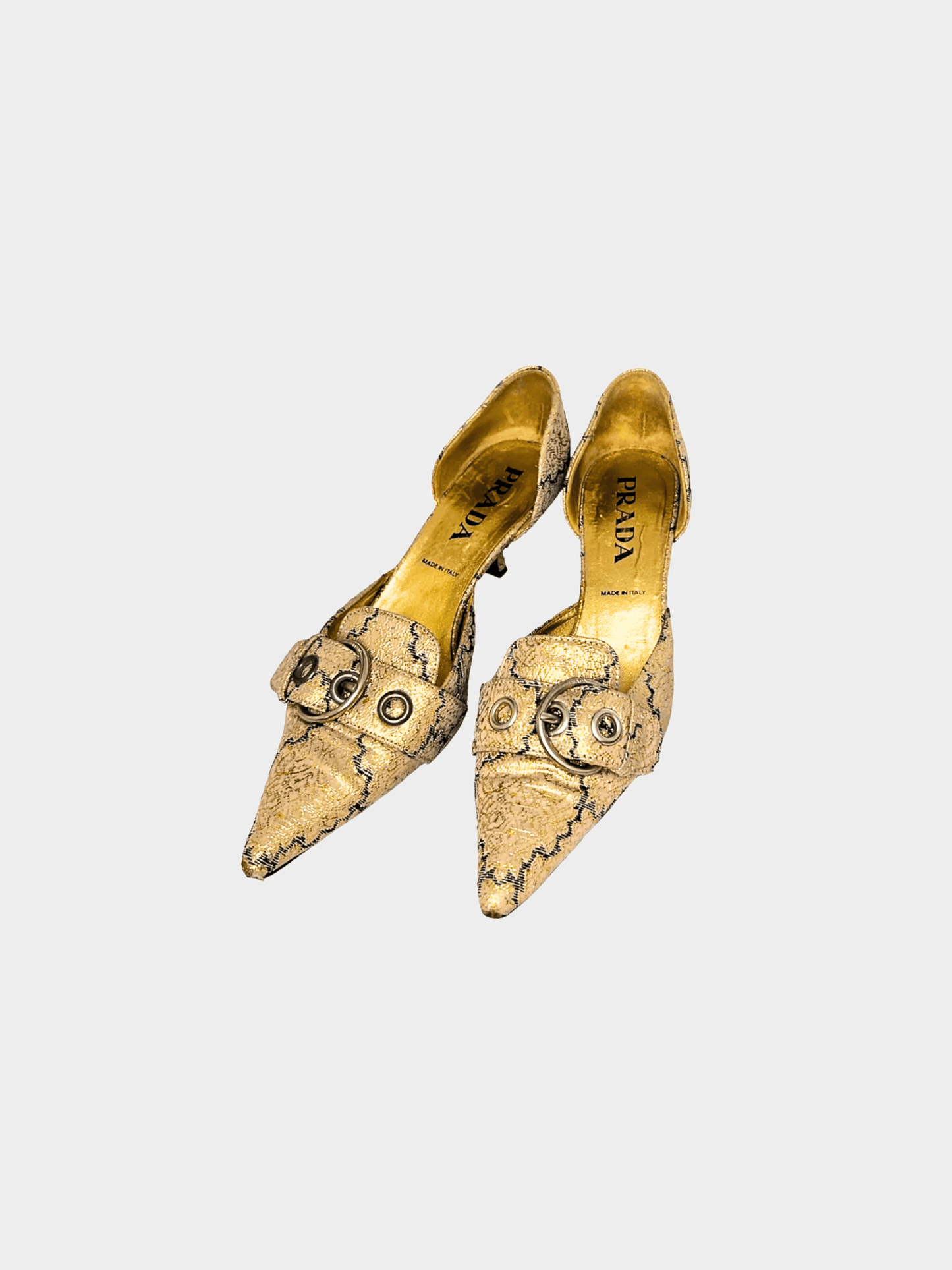 Prada SS 2002 Runway Abstract Print Mule Heels