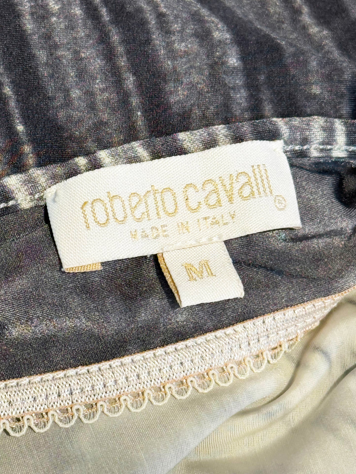 Roberto Cavalli SS 2001 Face Print Silk Maxi Dress