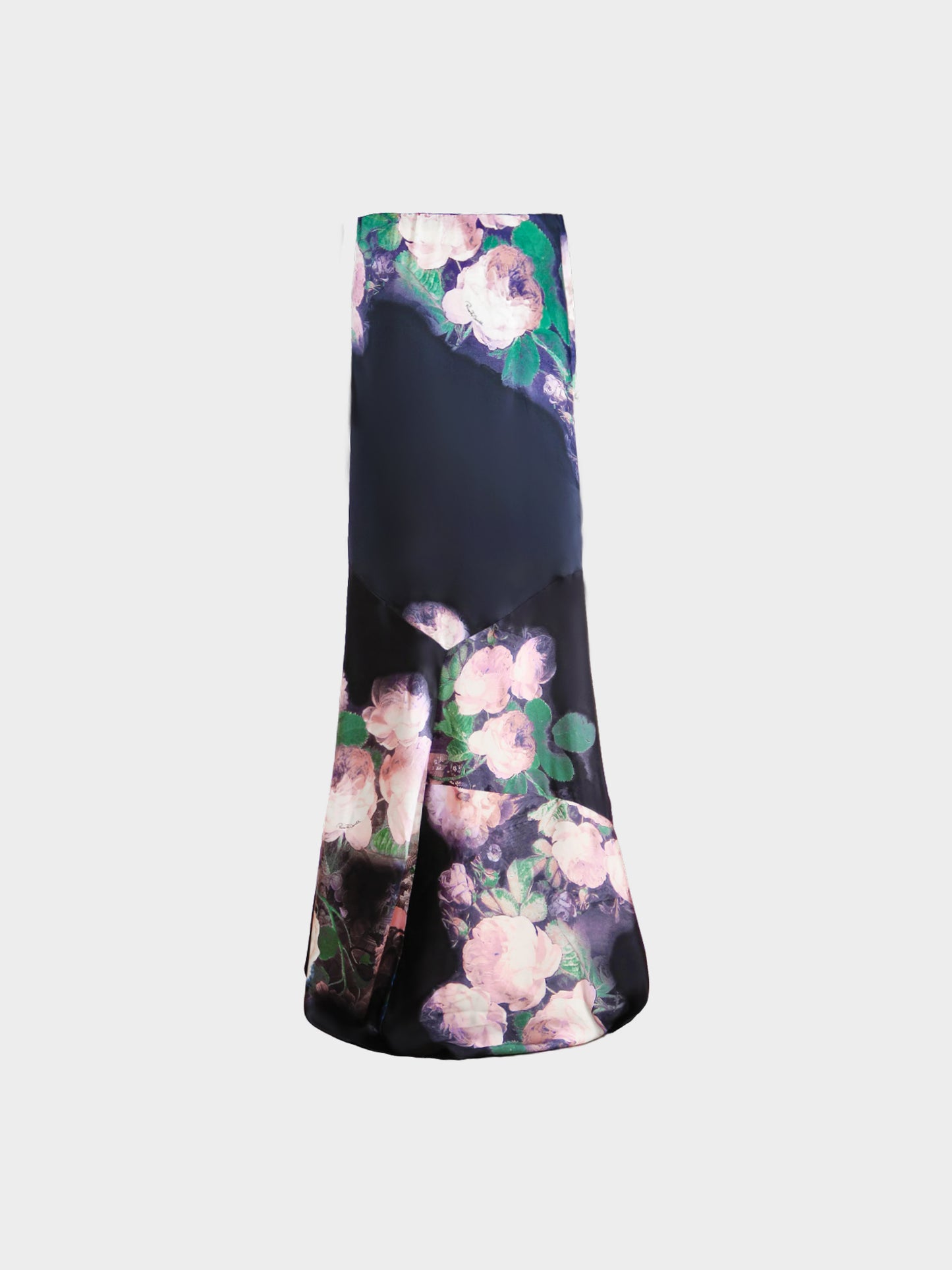 Roberto Cavalli FW 2004 Floral Silk Corset and Maxi Skirt Set