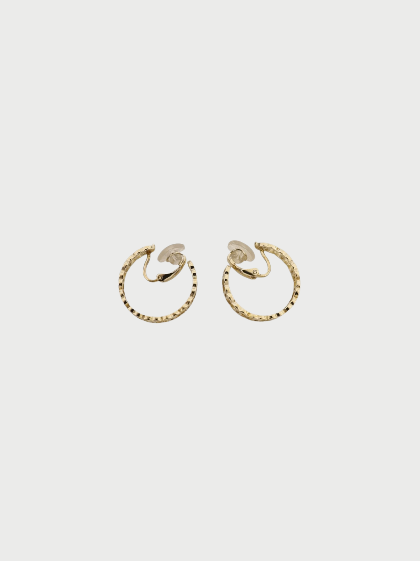 Chanel 2021 Gold Plated Metal COCO Hoop Earrings