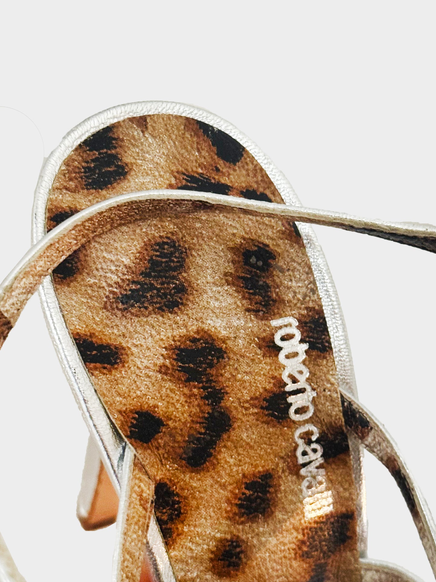 Roberto Cavalli 2000s Rare Fur and Jeweled Silver Leather Heels
