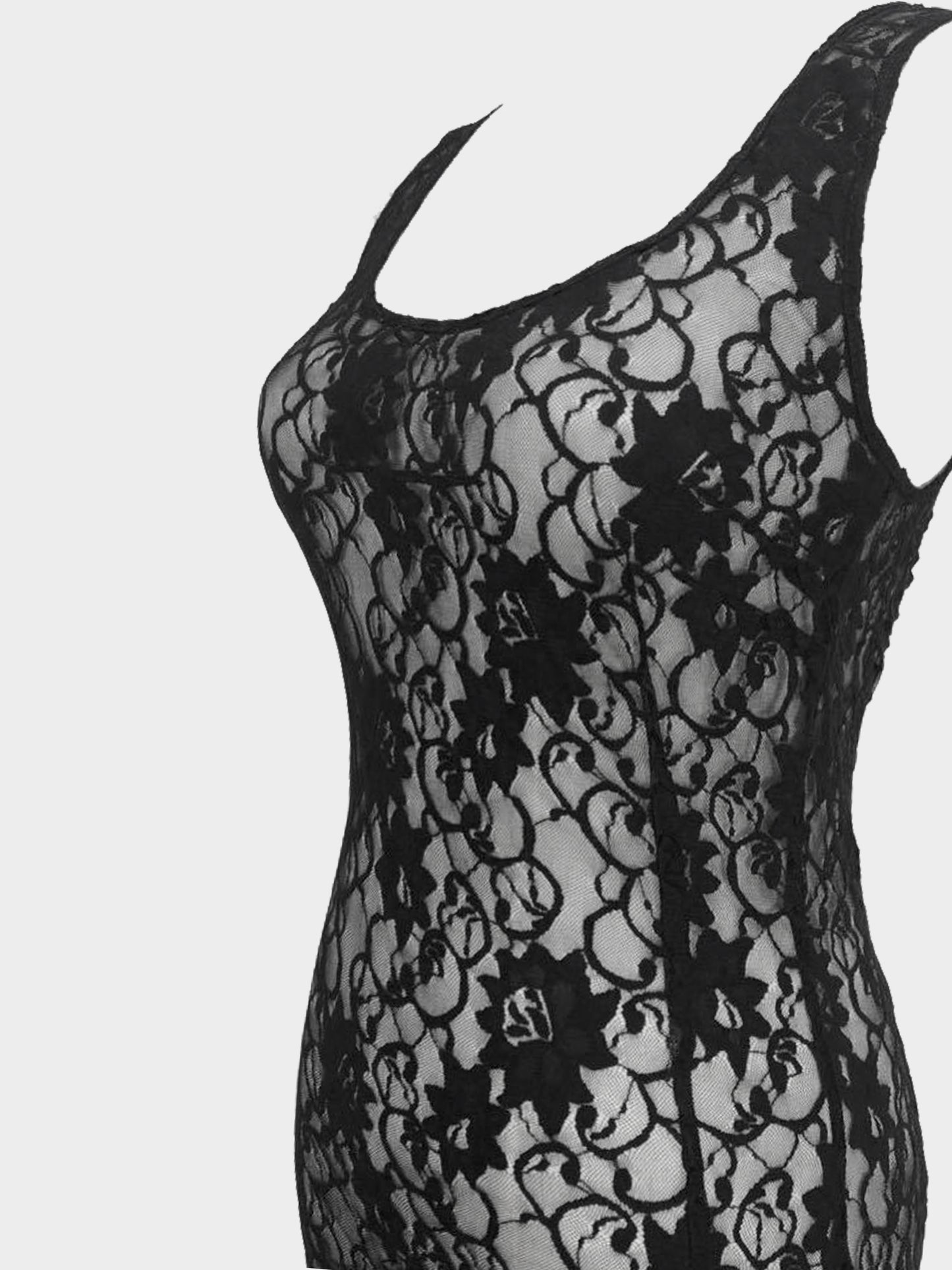 Dolce and Gabbana 1990s Black Sheer Lace Dress