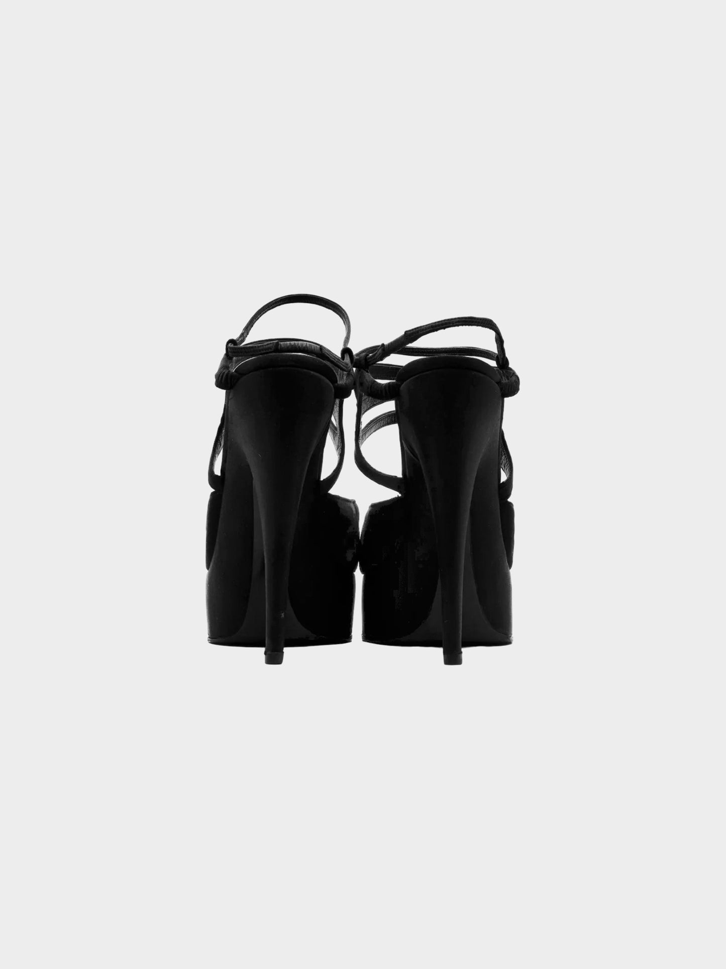 Chanel by Karl Lagerfeld SS 2002 Black Satin Massaro Pumps