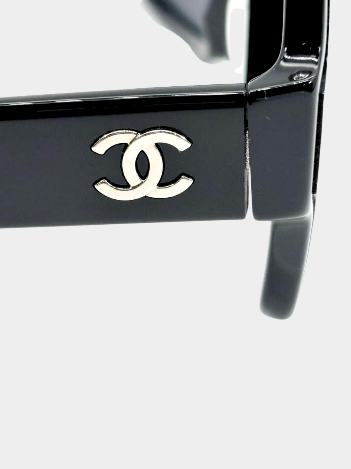 Chanel 2000s Black Coco Mark Sunglasses