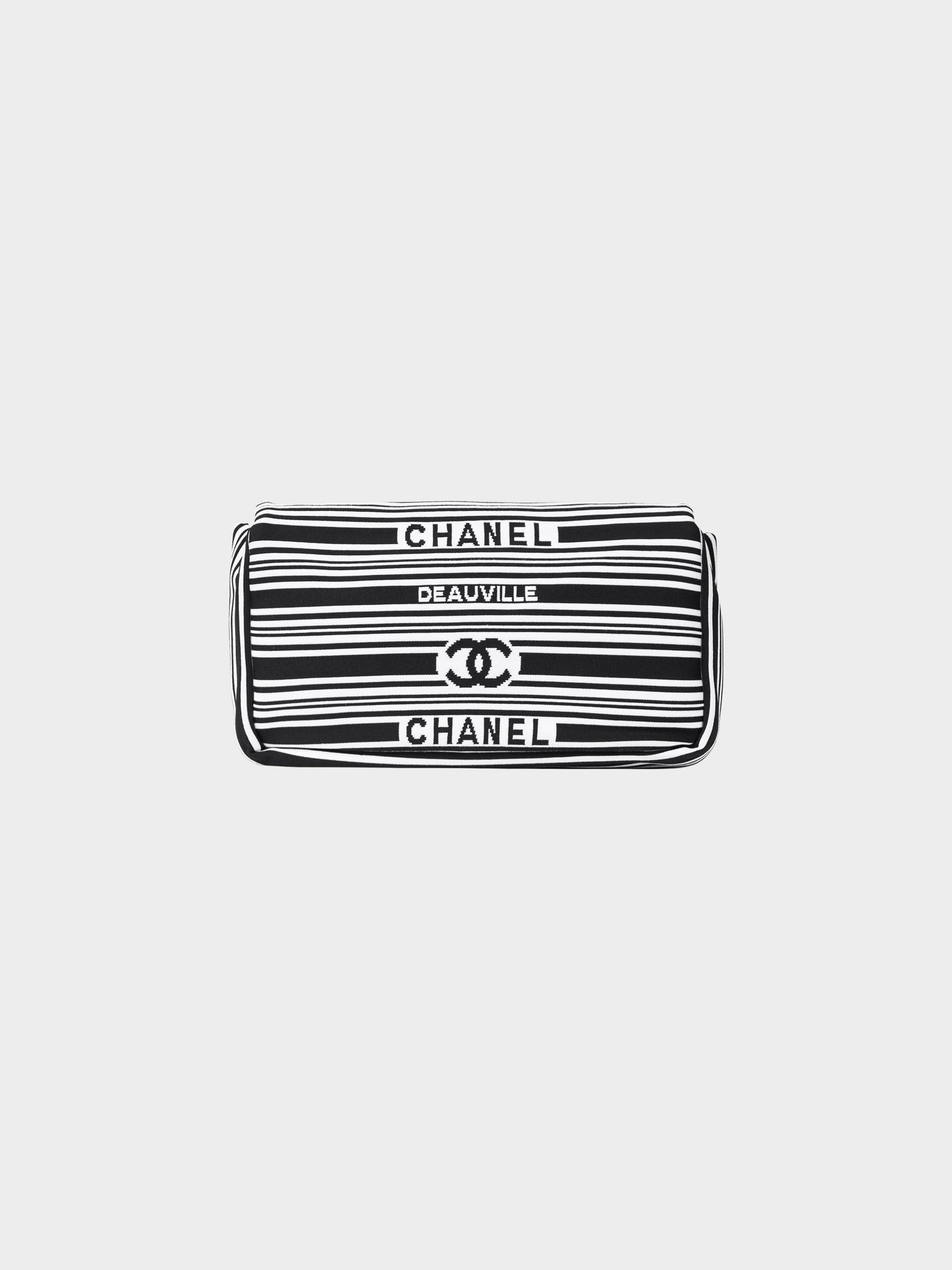 Chanel 2019 Black and White Canvas Venice Biarritz Deauville Flap Bag