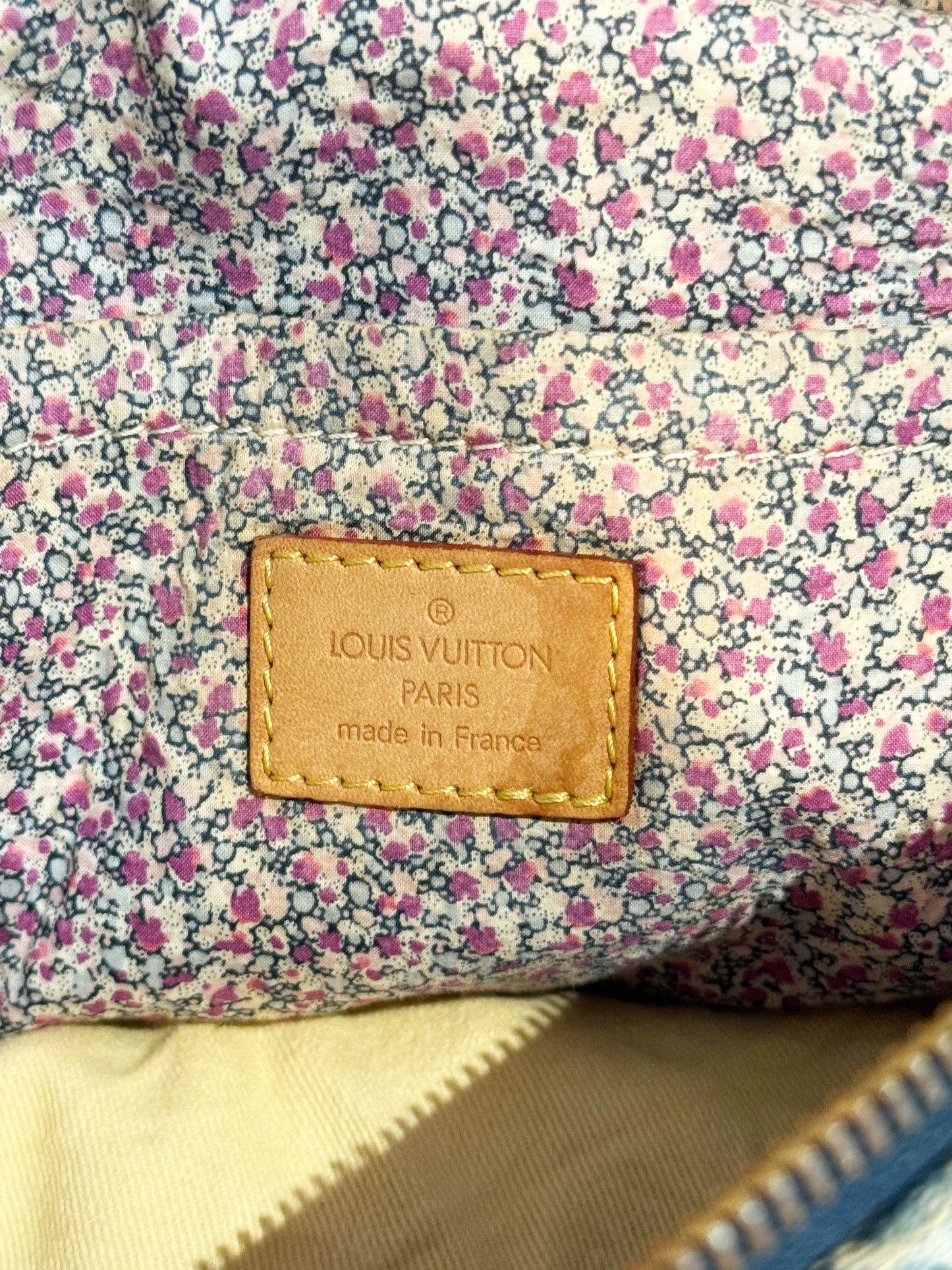 Louis Vuitton 2007 Limited Edition Blue Denim Patchwork Monogram Speedy Bag
