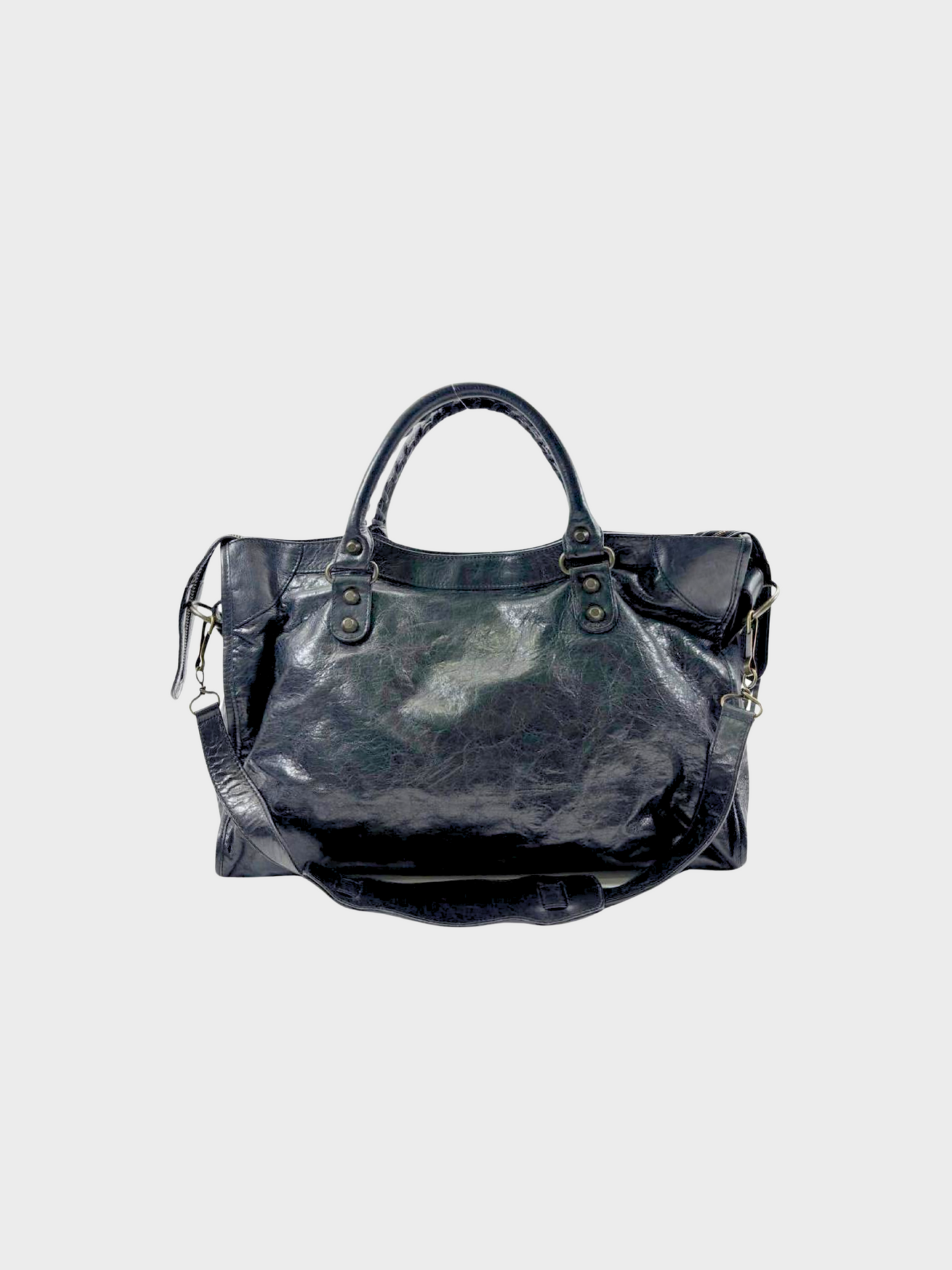 Balenciaga SS 2006 Black Leather Motorcycle City Bag