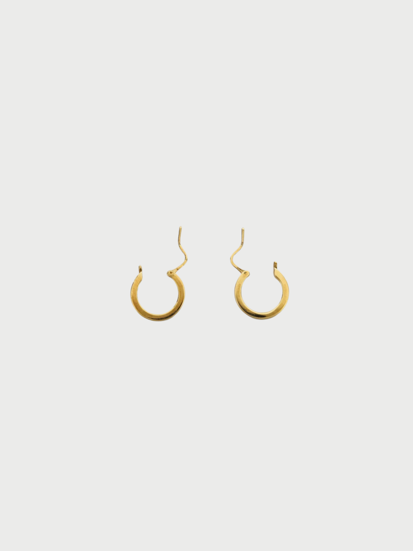 Miu Miu 2000s Black Gold Plated Metal Logo Enamel Earrings