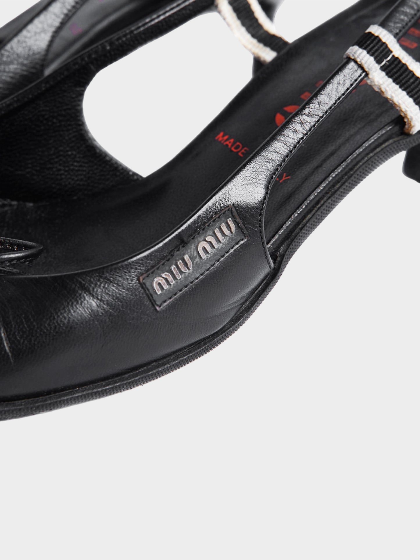 Miu Miu SS 2000 Black Leather Kitten Heels with Bow