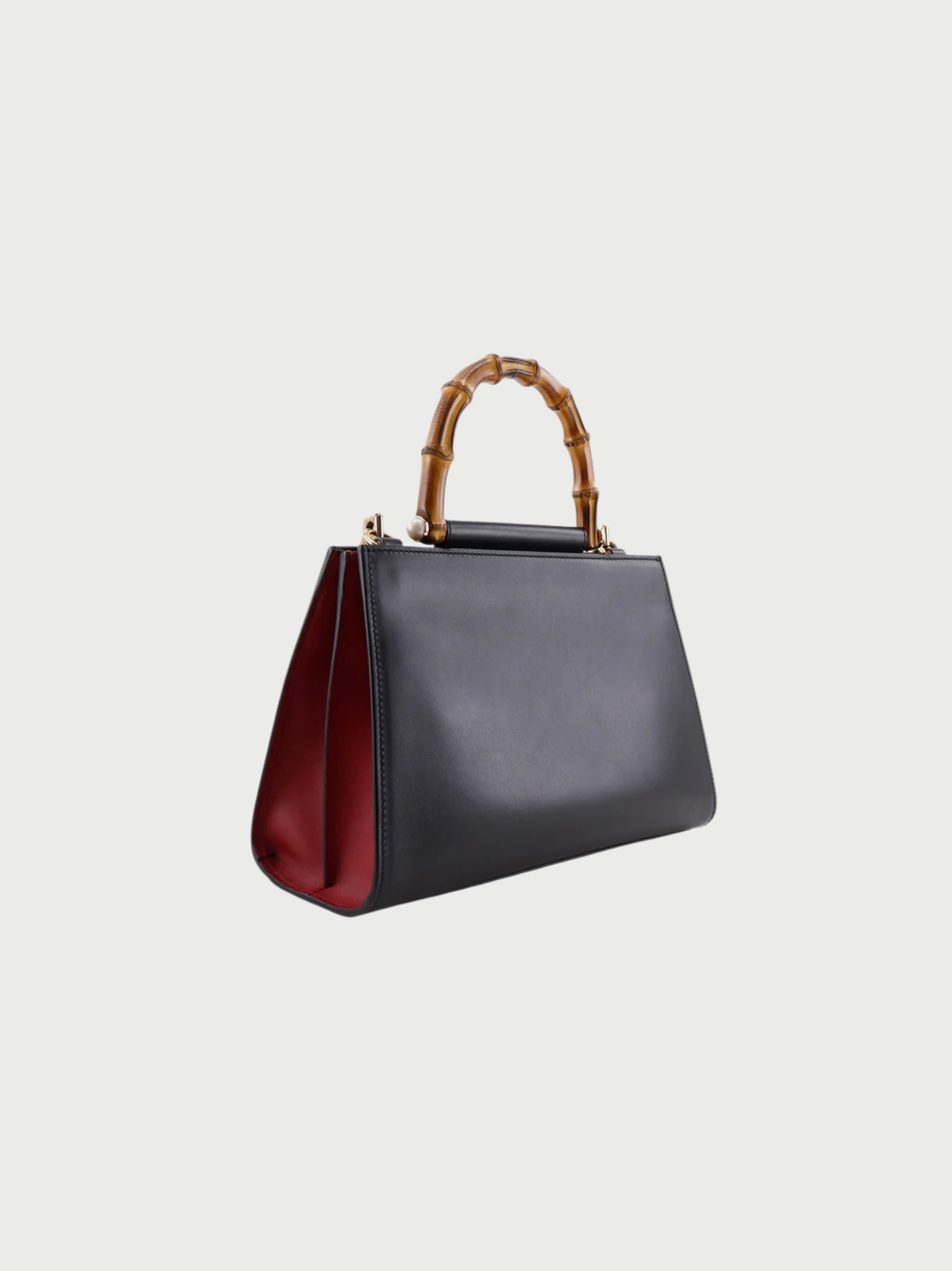 Gucci 2010s Black Calfskin Bamboo Nimfair 2Way Bag