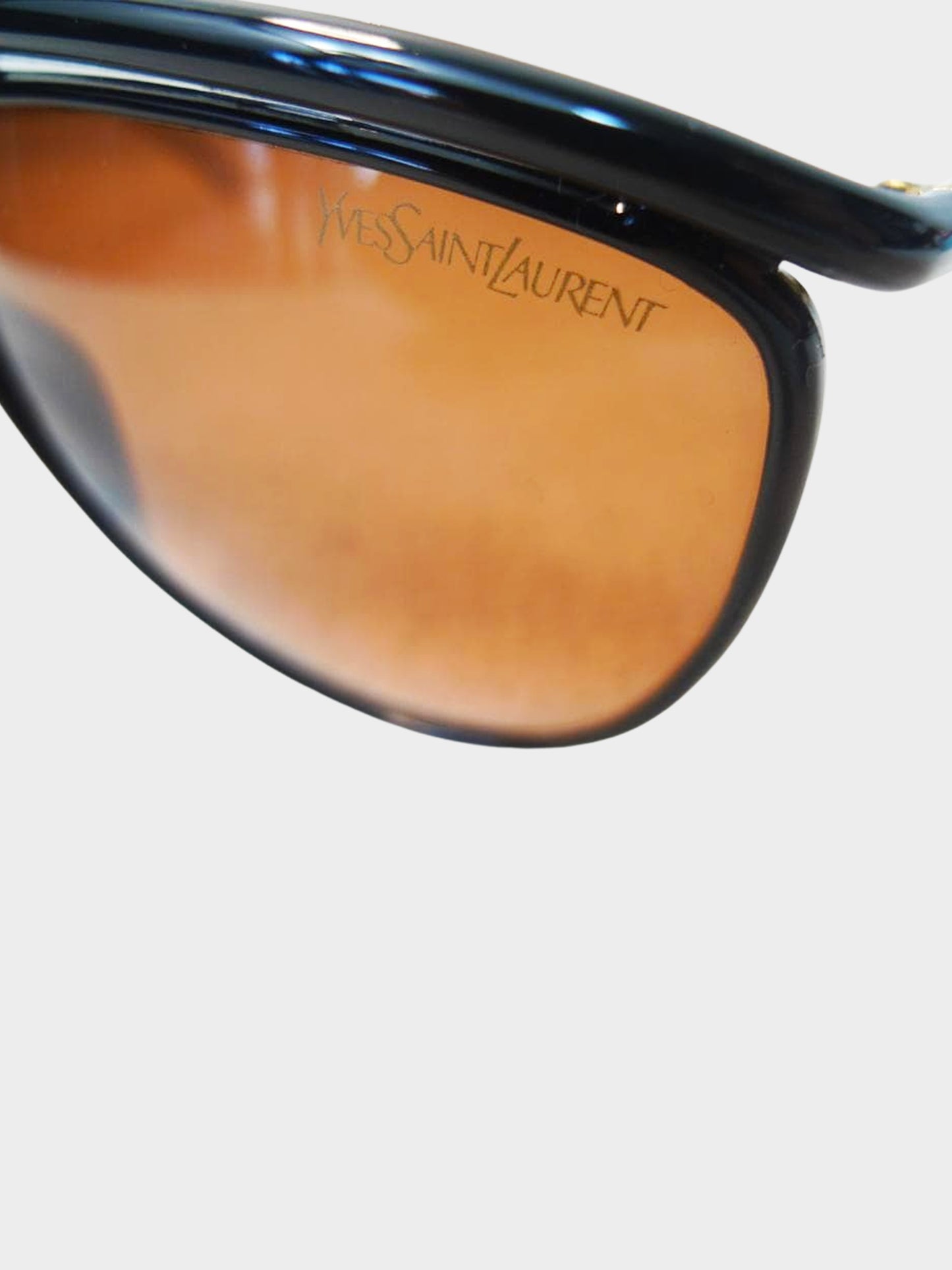 Yves Saint Laurent 1990s Brown Tortoiseshell Acetate Oversized Sunglasses