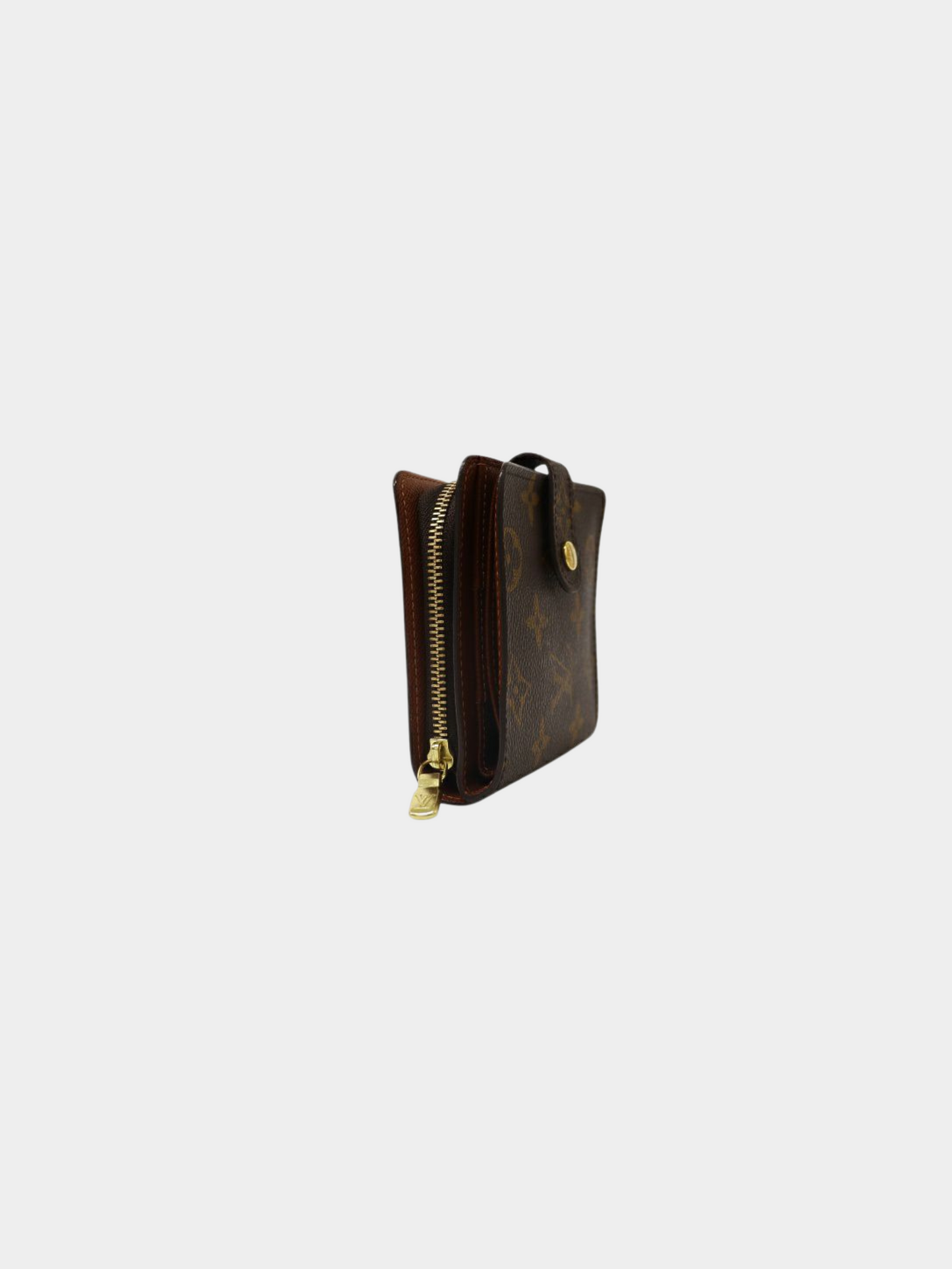 Louis Vuitton 2000s Brown PVC and Leather Monogram Compact Zip Wallet