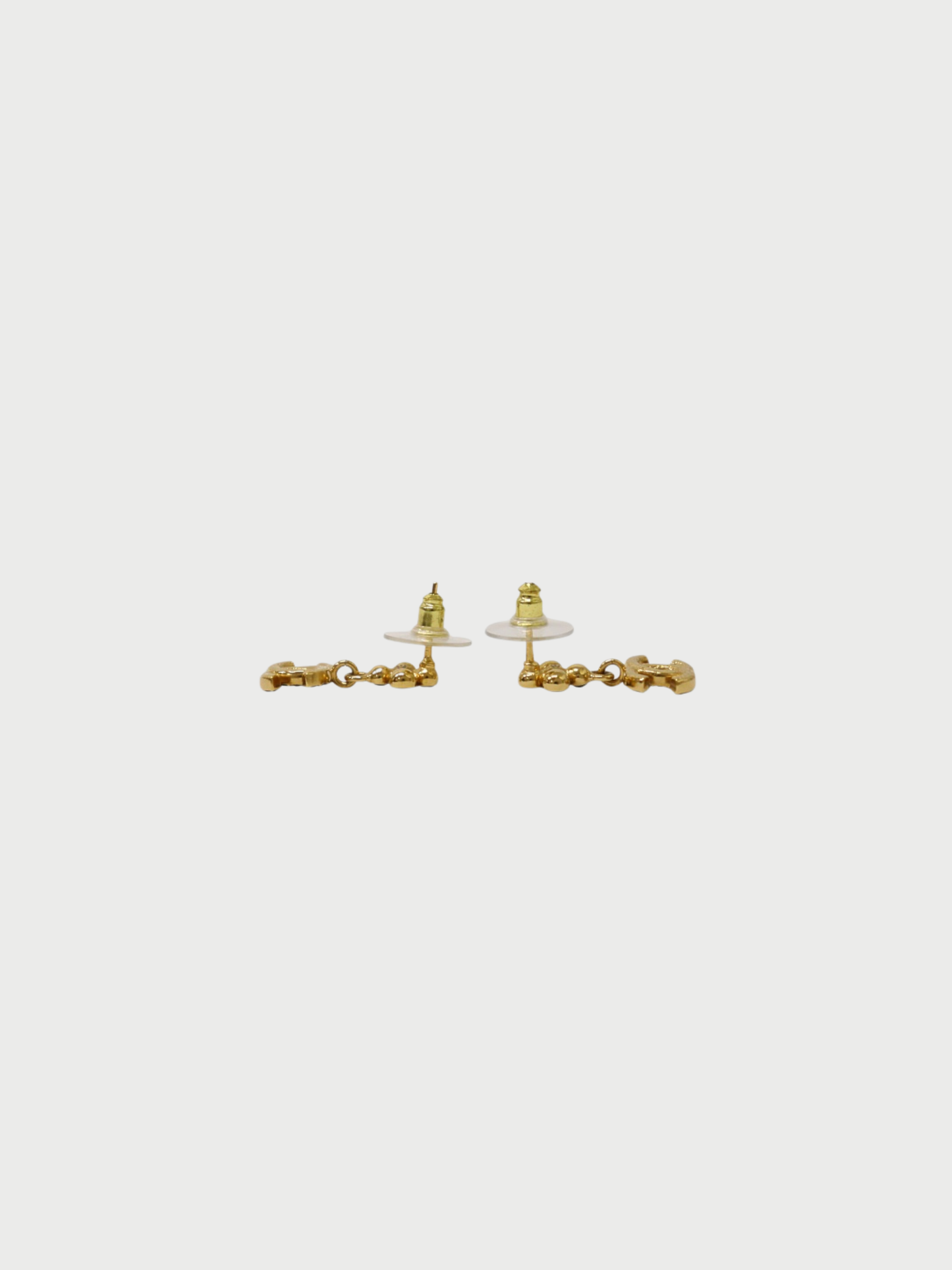 Chanel 2017 Gold Black Coco Flower Rhinestone Earrings