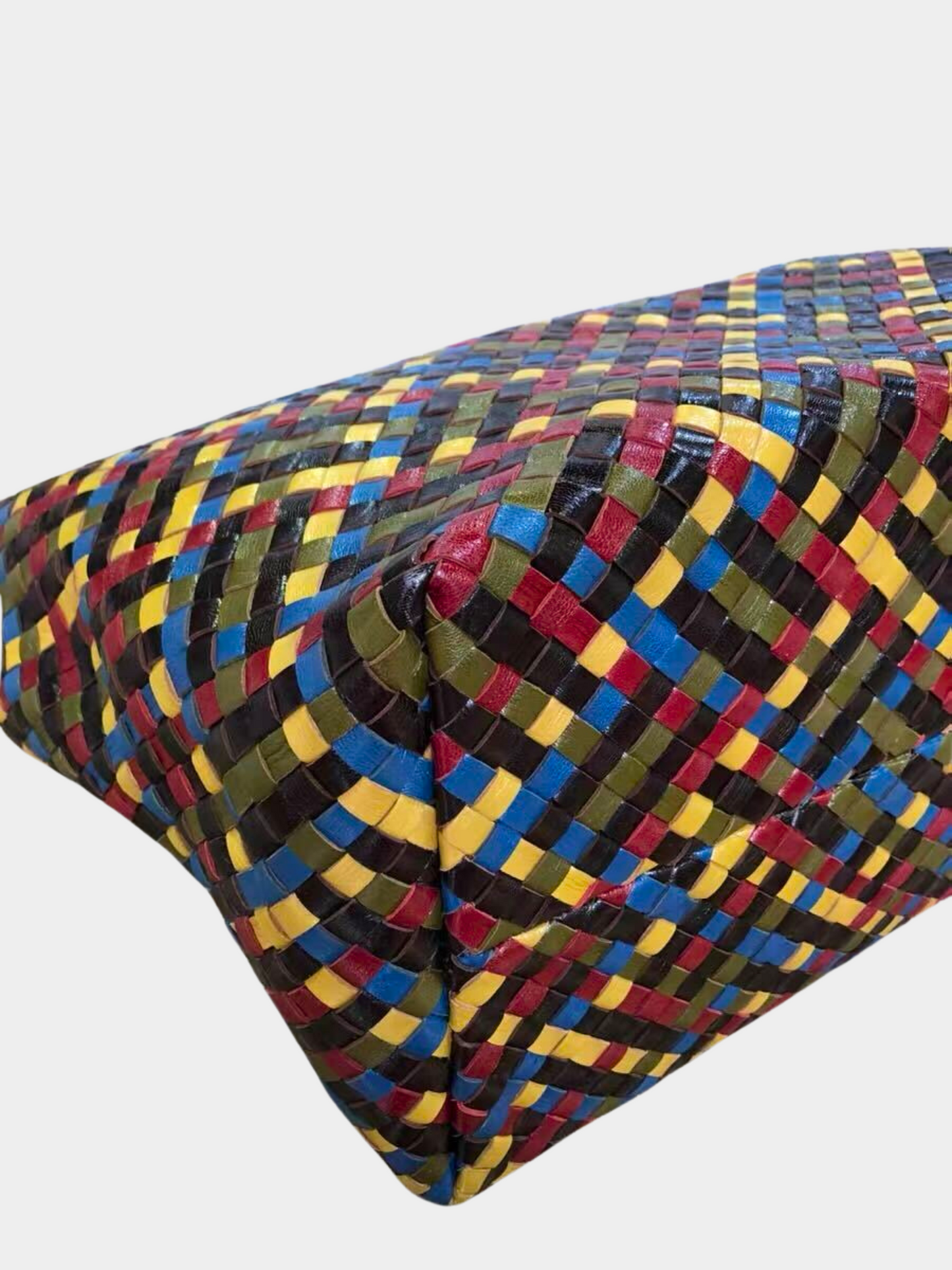 Bottega Veneta 2010s Multicolor Intrecciato Leather Large Tote Bag