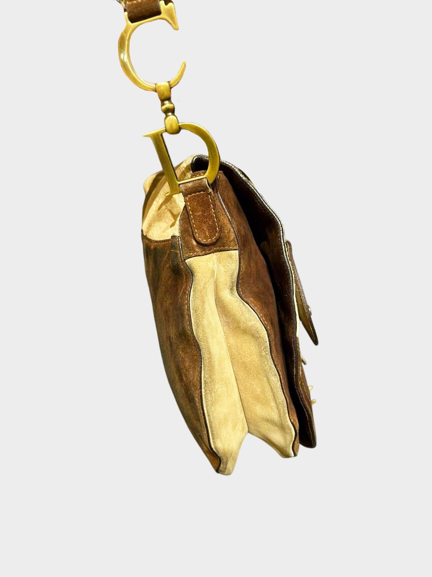 Christian Dior by John Galliano 2002 Limited Edition Pony Hair and Suede Messenger Saddle Bag