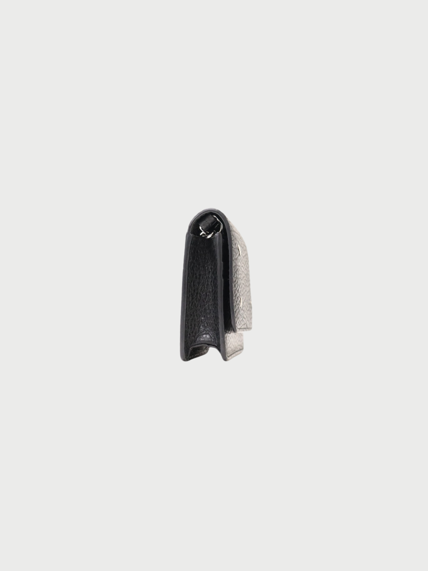 Maison Margiela 2010s Black Leather 4-Stitch Chain Wallet