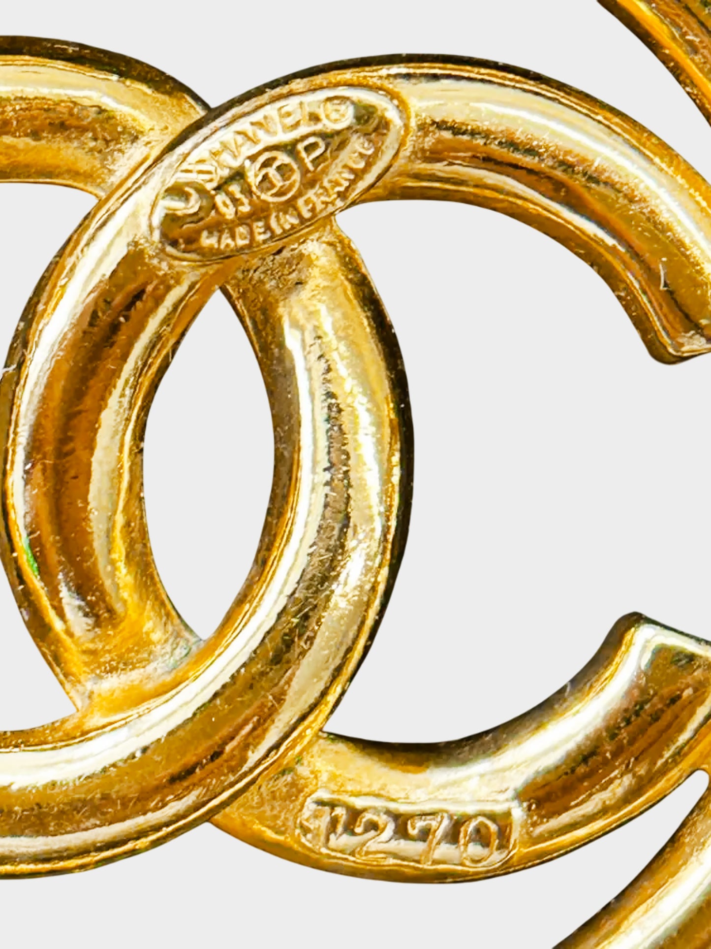 Chanel SS 1993 Gold Circle CC Logo Brooch