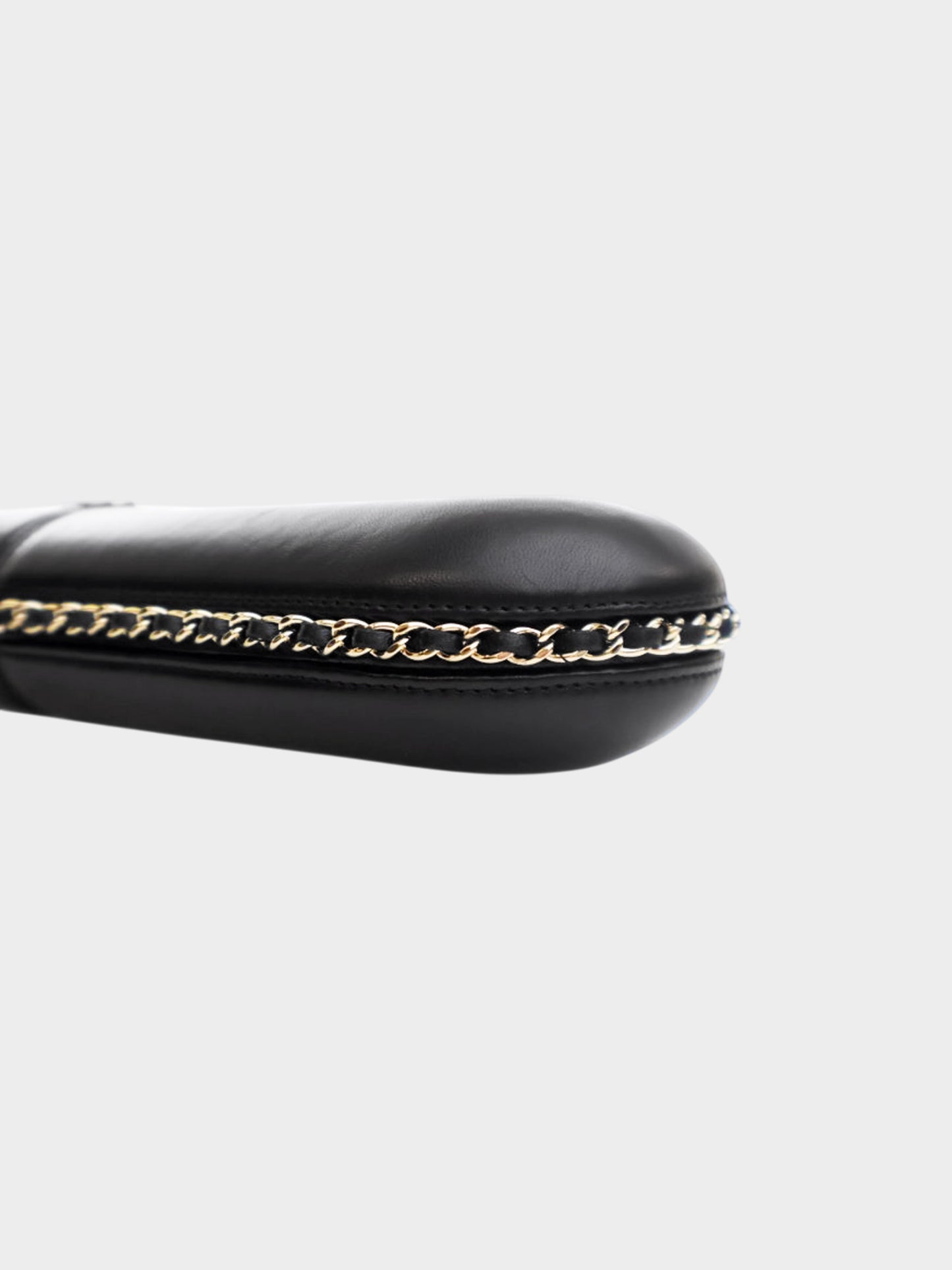 Chanel 2015-2016 Black Lambskin Chain Around Phone Holder