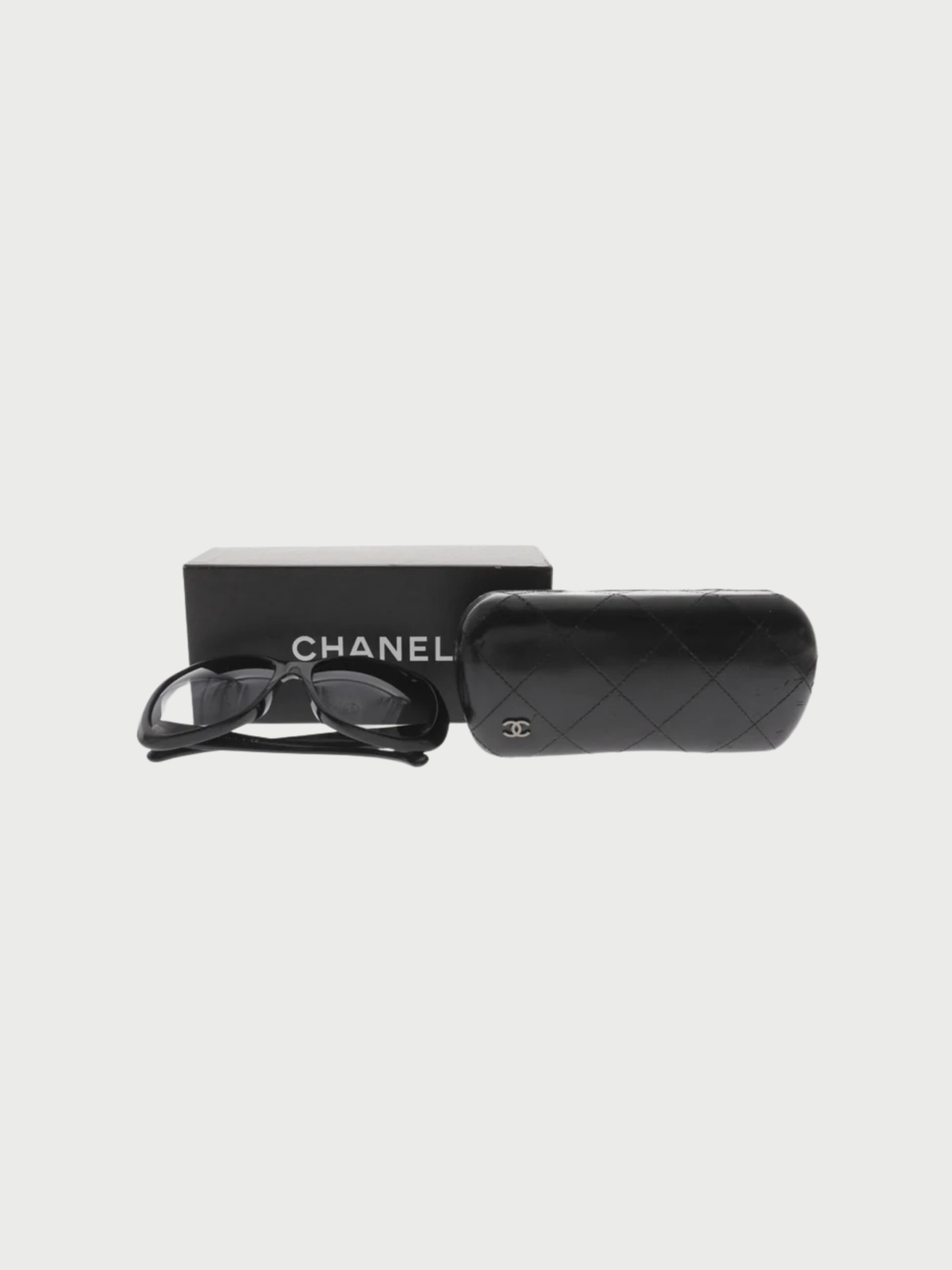 Chanel 2000s Black Camellia CC Logo CH5248 Sunglasses