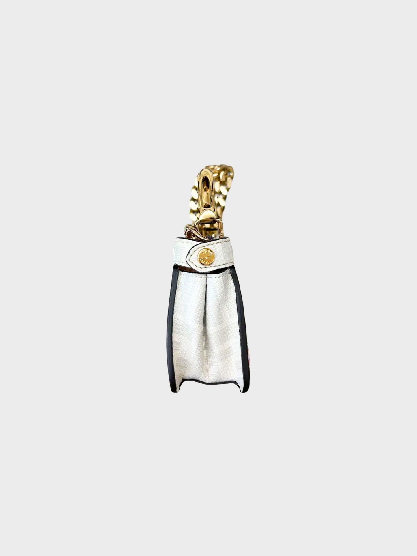Fendi 2010s white Zucca print Bikini Girls Nano Peekaboo bag