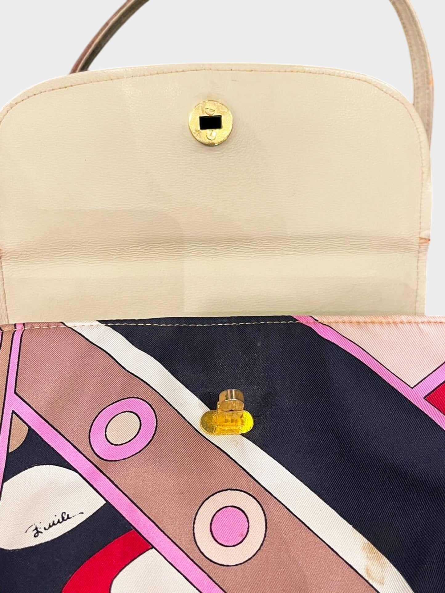 Emilio Pucci 1960s Multicolor Abstract Print Handbag