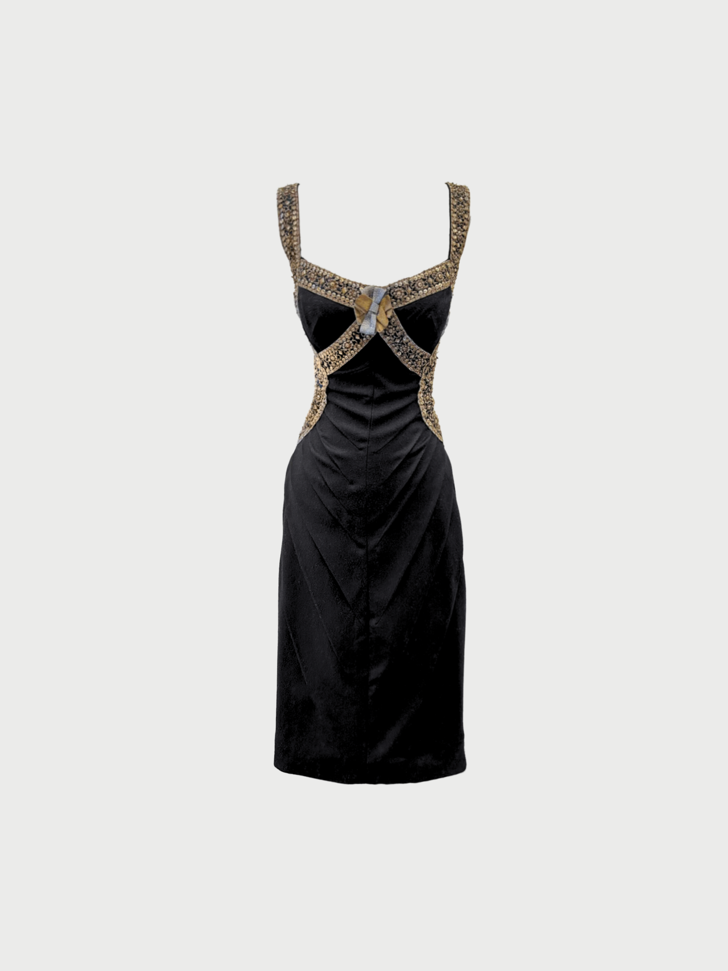 Alexander McQueen 2003 Black Beadwork Backless Dress