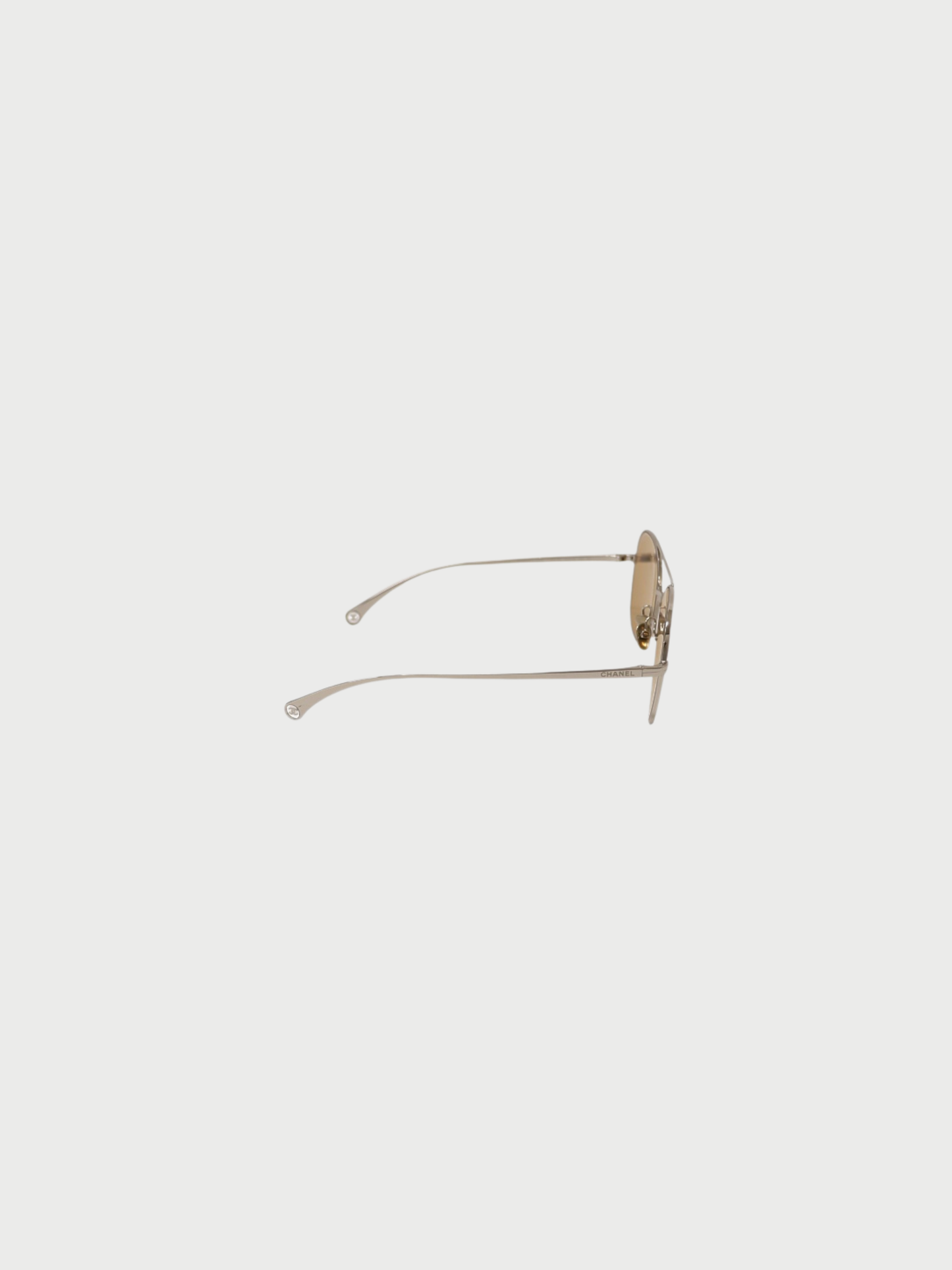 Chanel 2000s Silver Plated Metal COCO Sunglasses