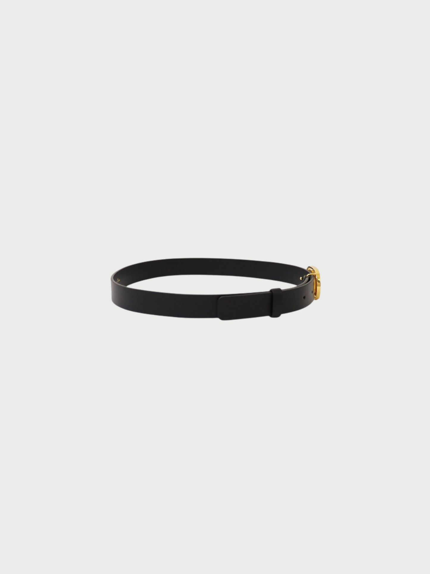Christian Dior 2020s Gold Black Plated Metal Leather Logo Belt