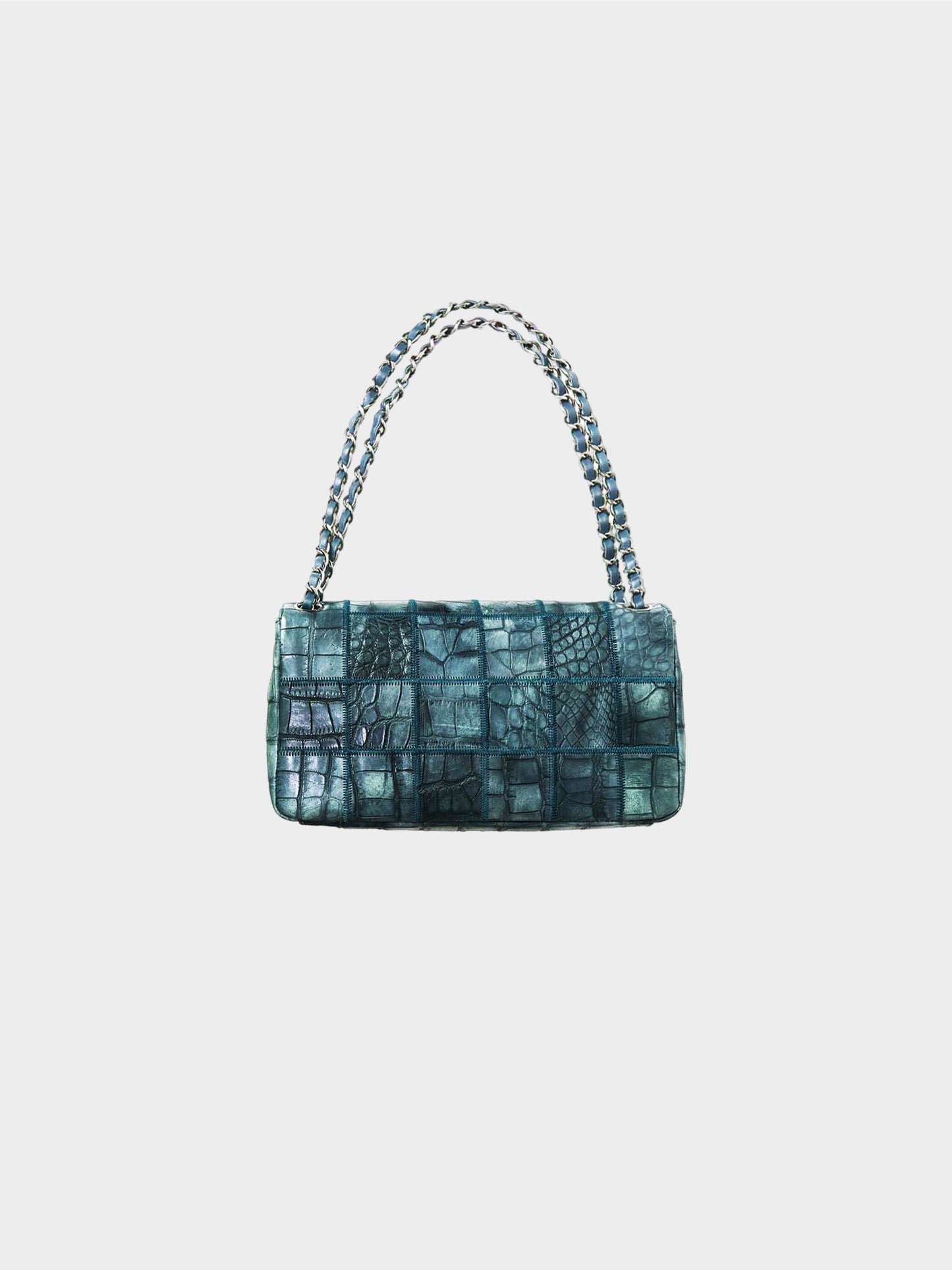 Chanel 2005-2006 Dark Blue Alligator Leather Flap Bag