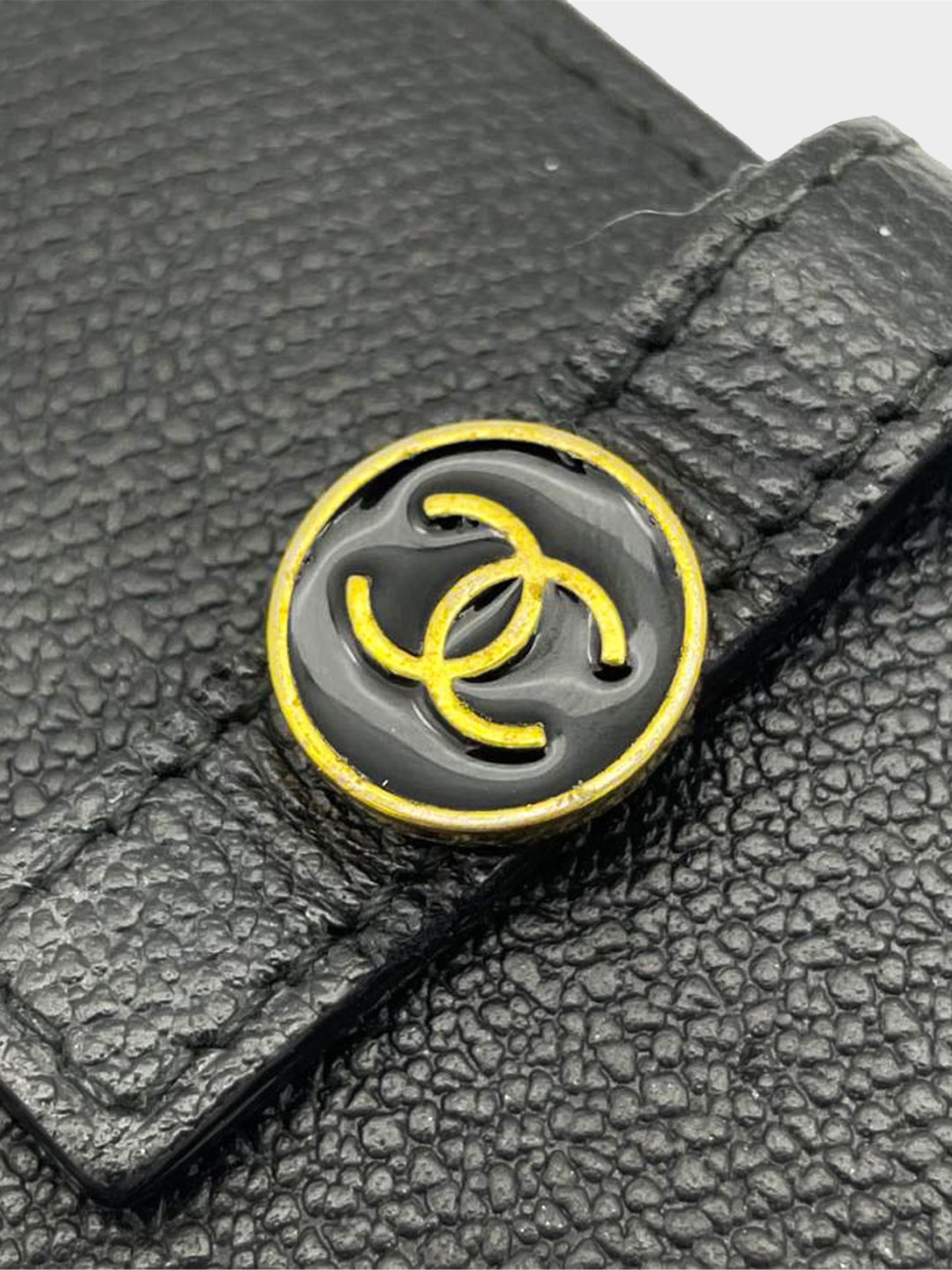 Chanel 2006-2008 Black Caviar Bi-fold Wallet