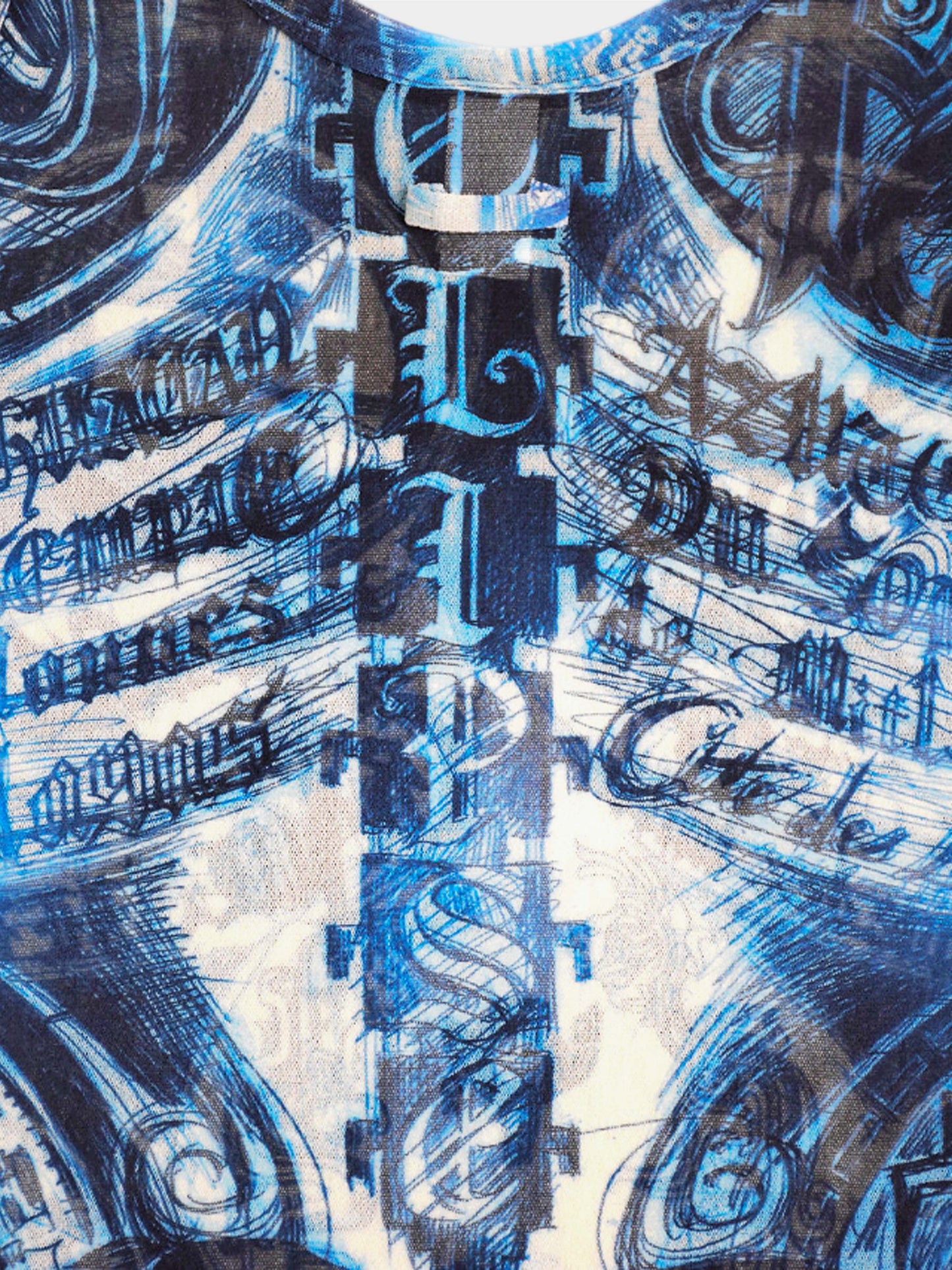 Jean Paul Gaultier 2000s Blue Soleil Tattoo Print Set