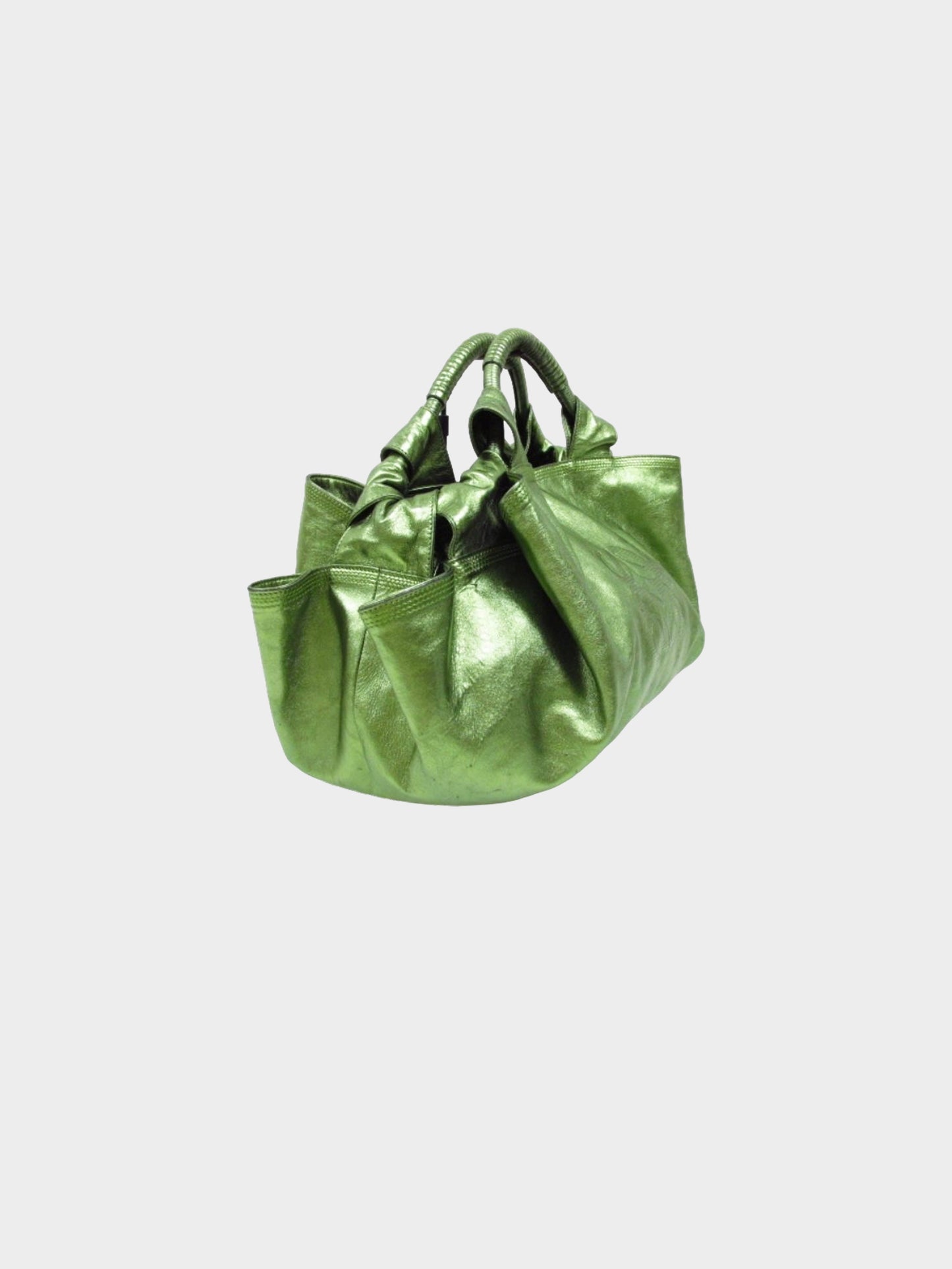 Loewe Late 2000s Metallic Green Nappa Aire Bag