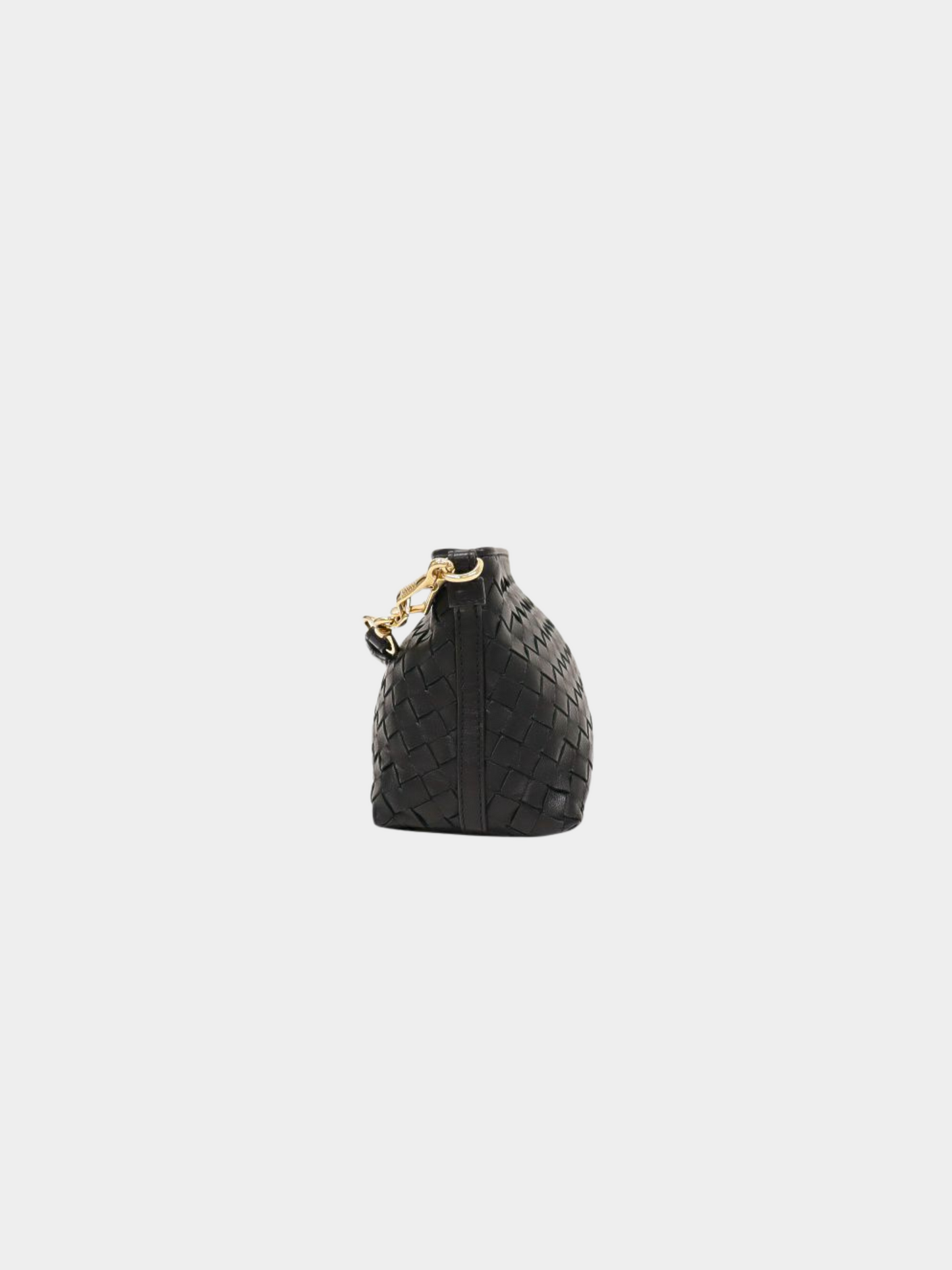 Bottega Veneta 2000s Black Leather Intrecciato Handbag