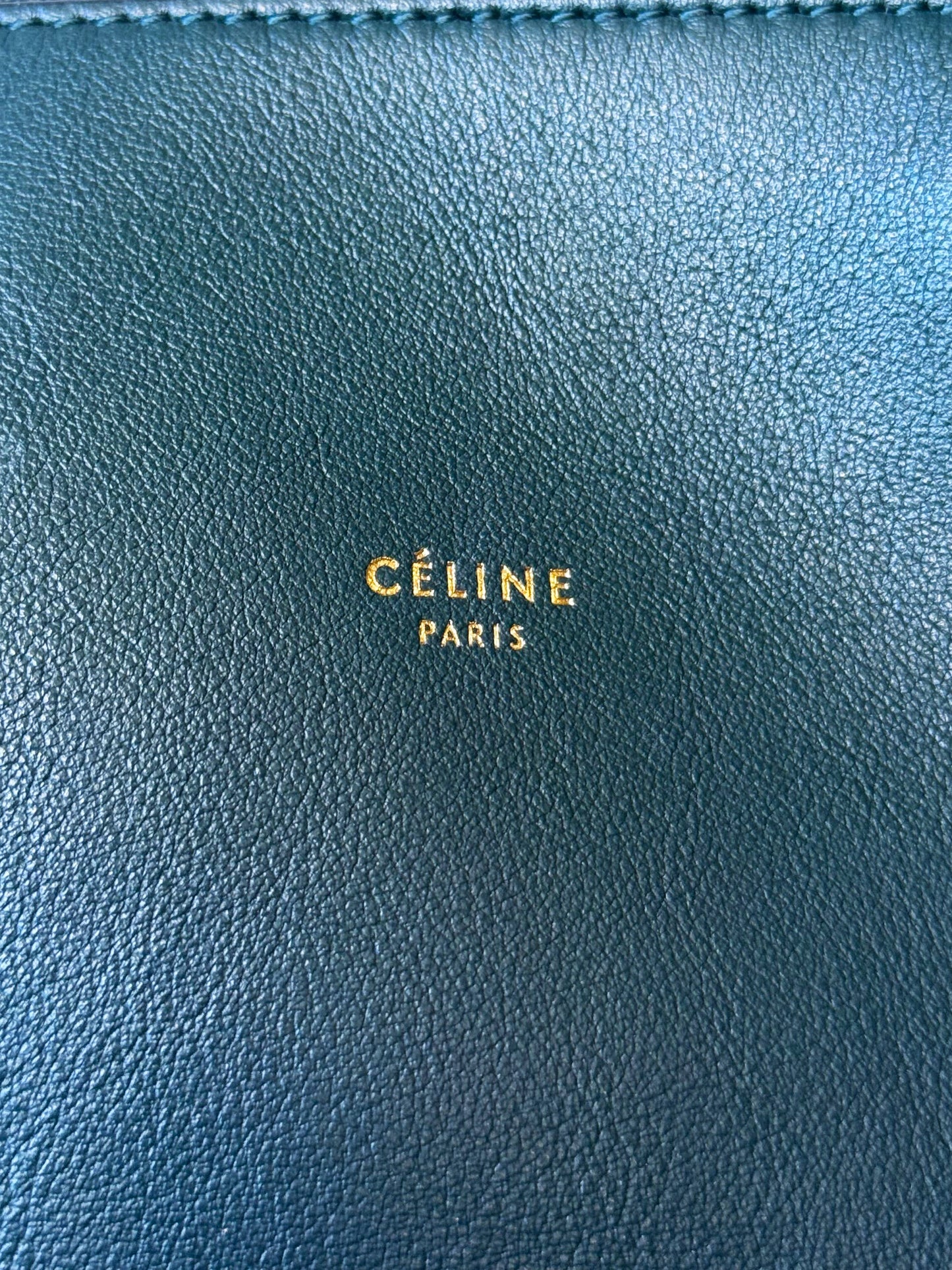 Celine 2019 Green and Blue Lambskin Leather Soft Cube Bag