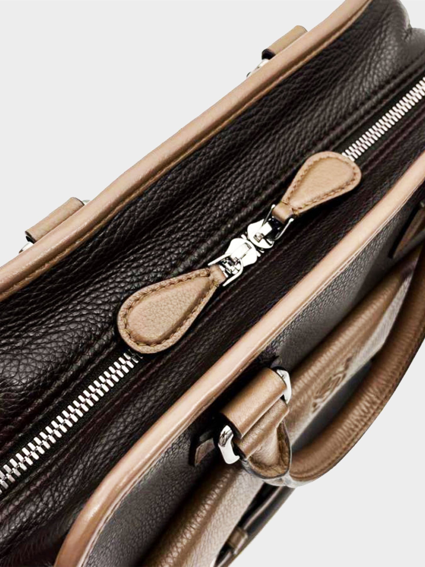 Loewe 2013 Two-Toned Brown Cruz Satchel Bag