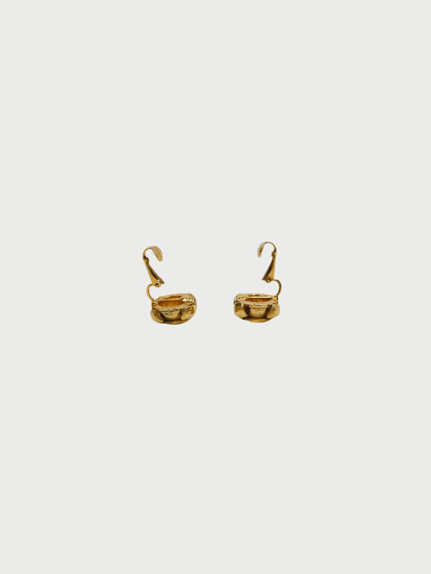 Chanel 1990s Gold Plated Metal COCO Earrings