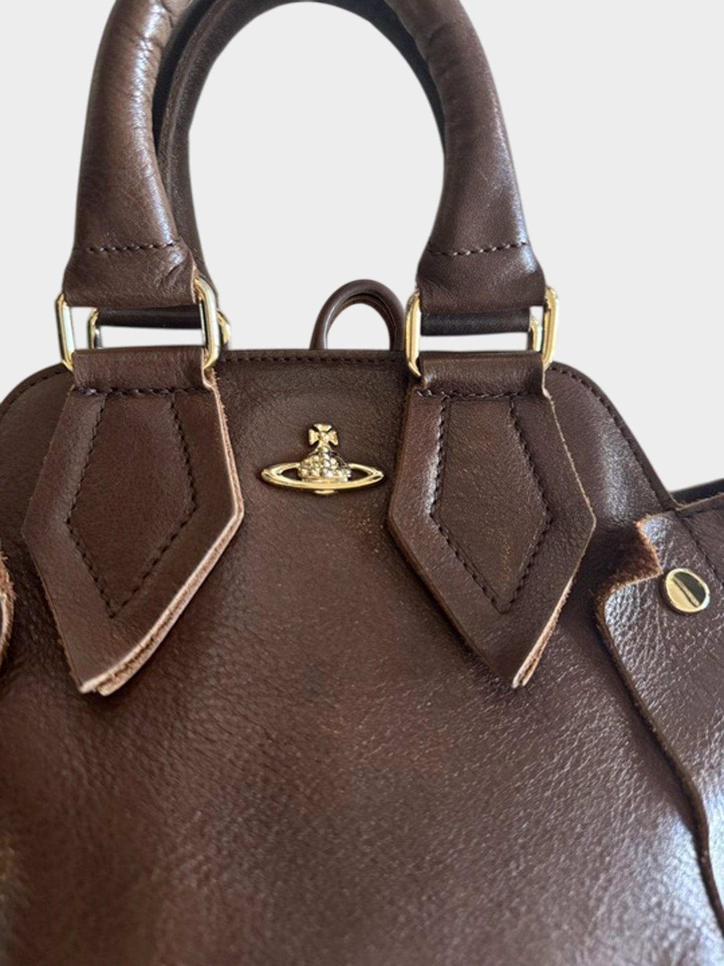 Vivienne Westwood 2000 Brown 2-Way Leather Bag