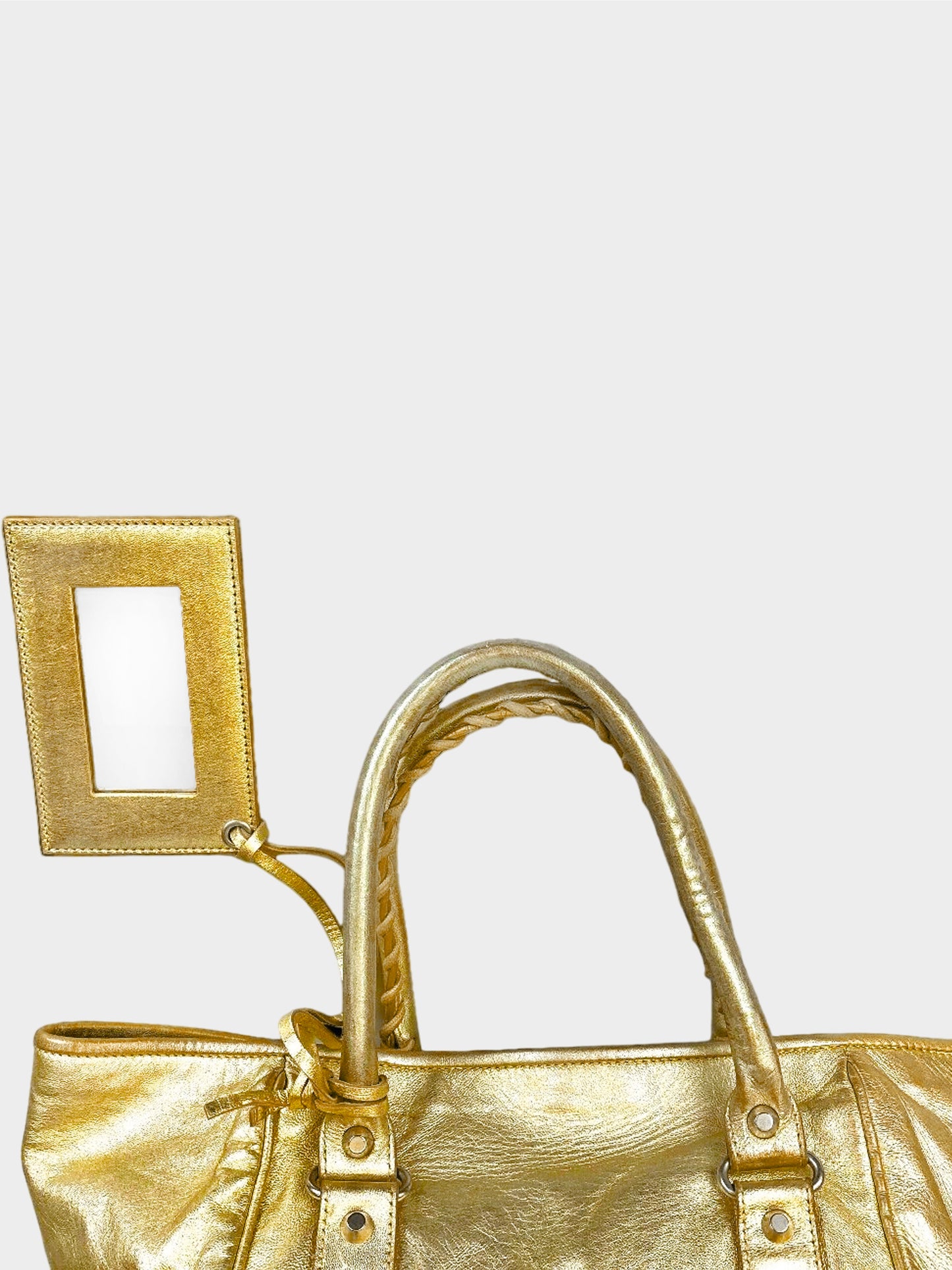 Balenciaga 2010s Metallic Gold Leather City Bag