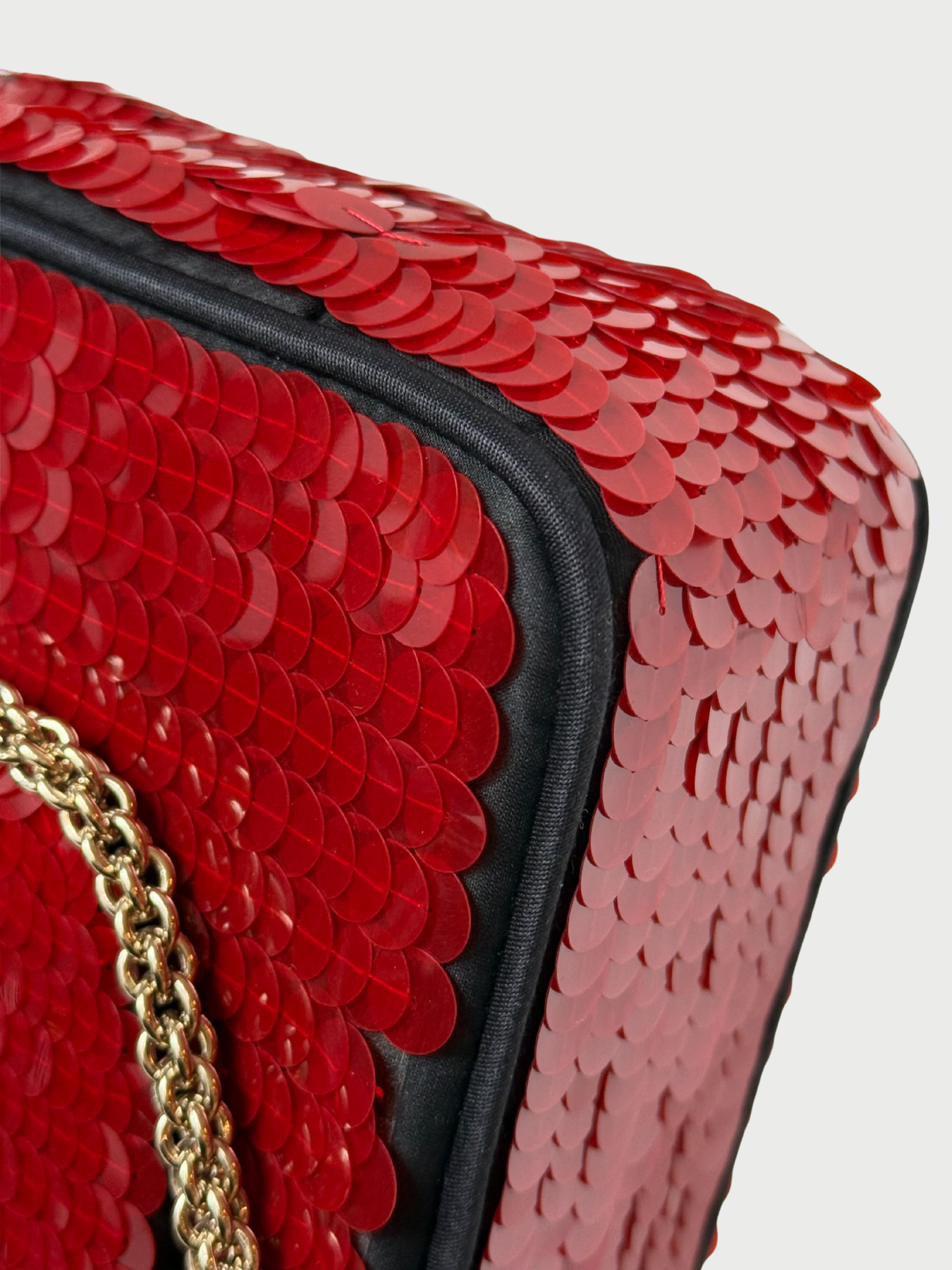 Chanel Pre-Fall 2010 Red Sequin Satin Flap Chain Shoulder Bag