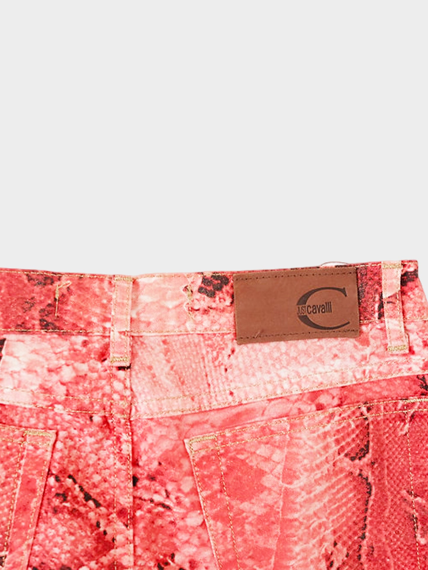 Roberto Cavalli Just Cavalli 2006 Red Python Print Pants