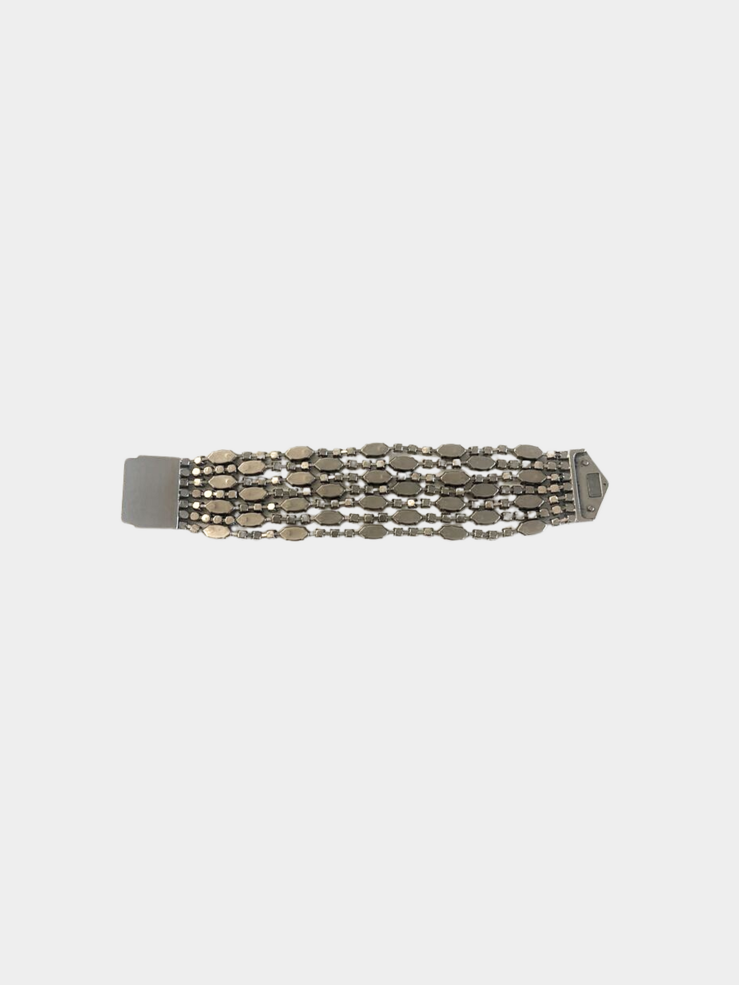 Louis Vuitton 2010s Silver Multistrand Crystal Bracelet