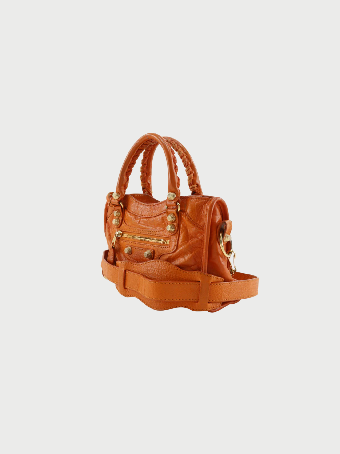 Balenciaga 2000s Orange Calfskin City Mini 2-Way Handbag