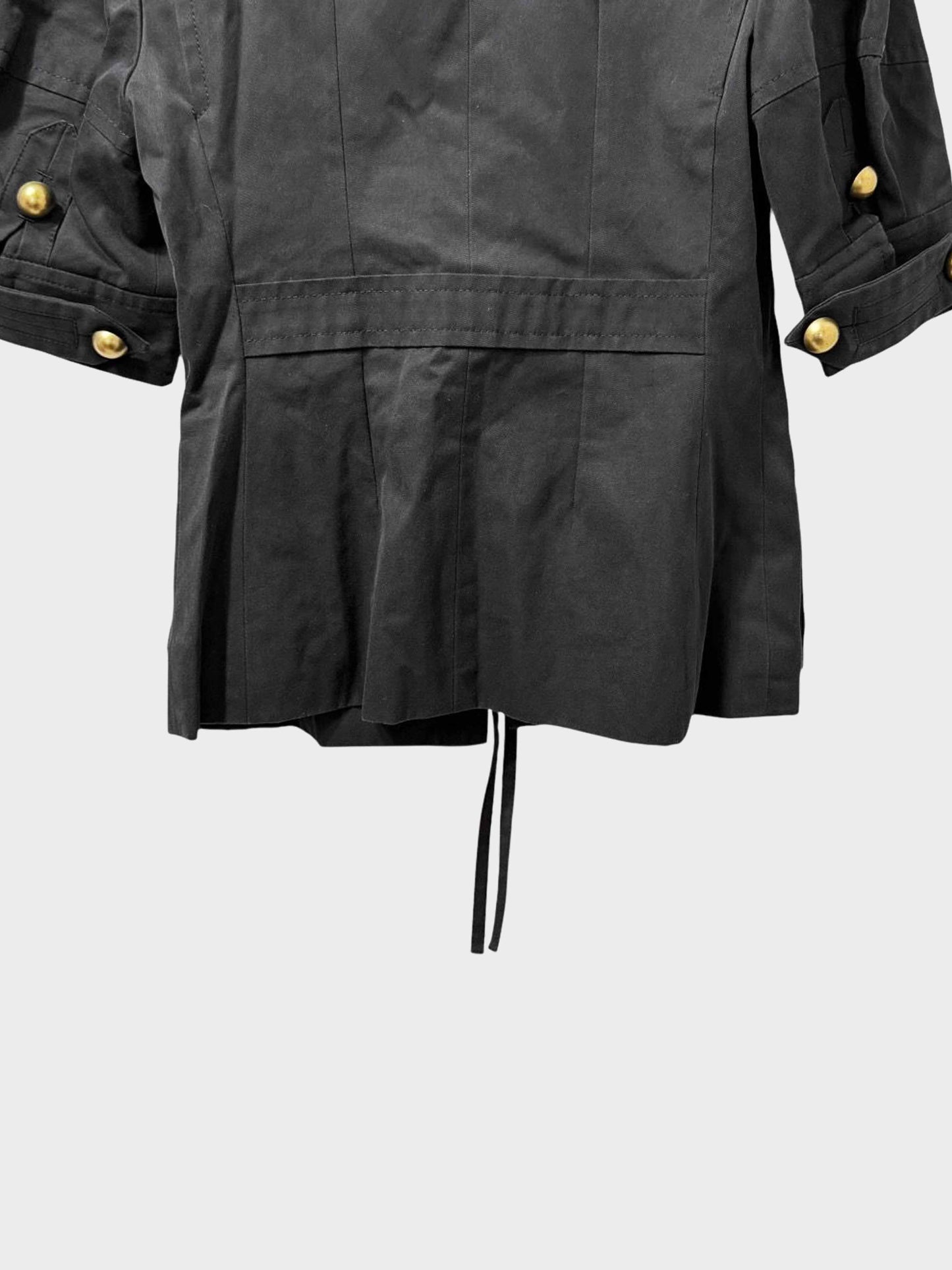 Yves Saint Laurent 2005 Rive Gauche Black Cotton Gold-studded Jacket