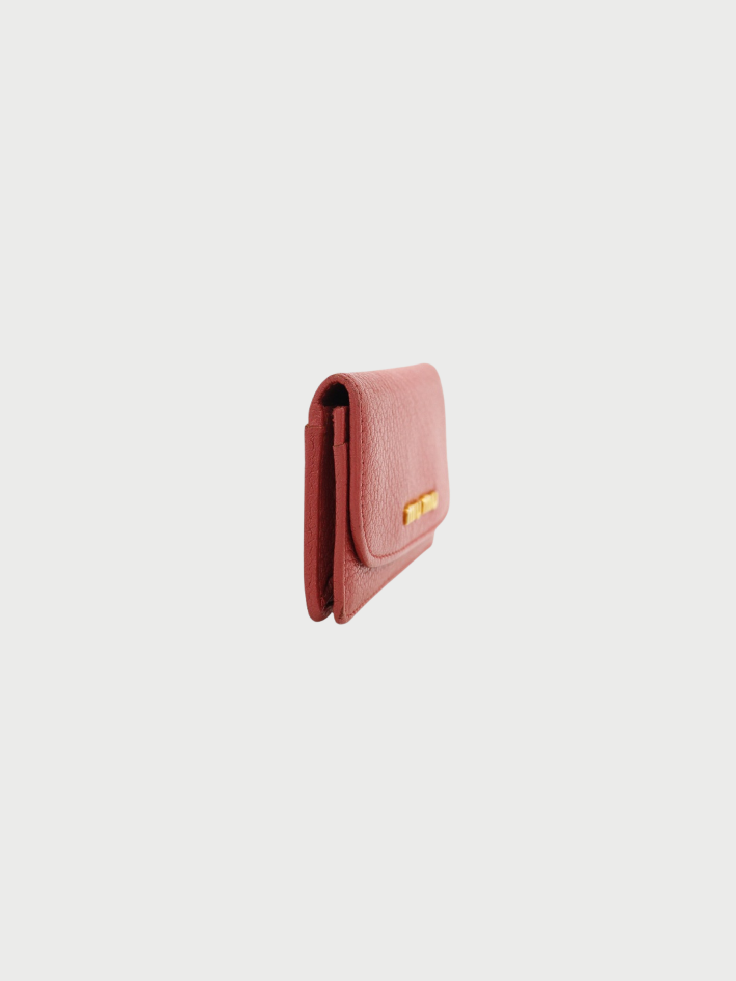 Miu Miu 2010s Pink Leather Logo Hardware Card Case