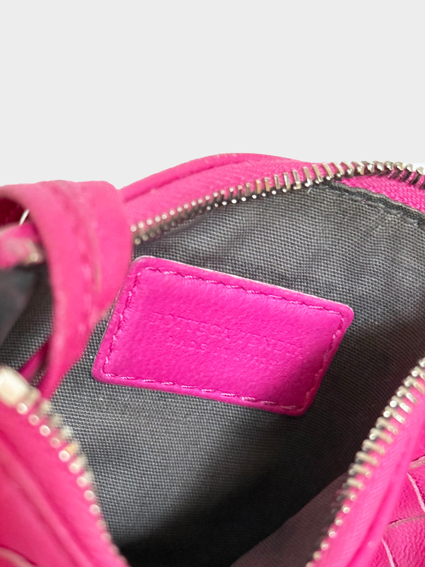 Bottega Veneta 2000s Pink Woven Leather Key Case